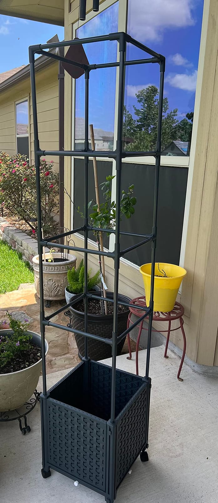 LINEX Raised Garden Bed Planter Box with Trellis, 41.3