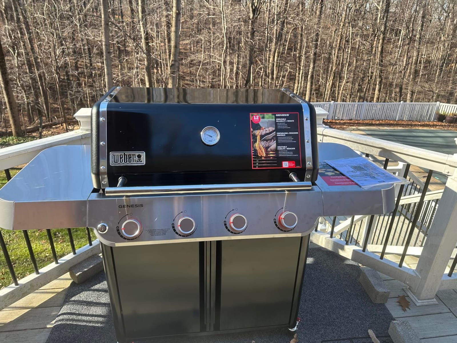 Weber Genesis E-415 Gas Grill for Outdoor Cooking, Propane Grill, Black | 4 PureBlu Burners, Porcelain-Enameled Cast-Iron Grates, Stainless Steel Side Tables, Large Cooking Area, BBQ Grill customer photo 1
