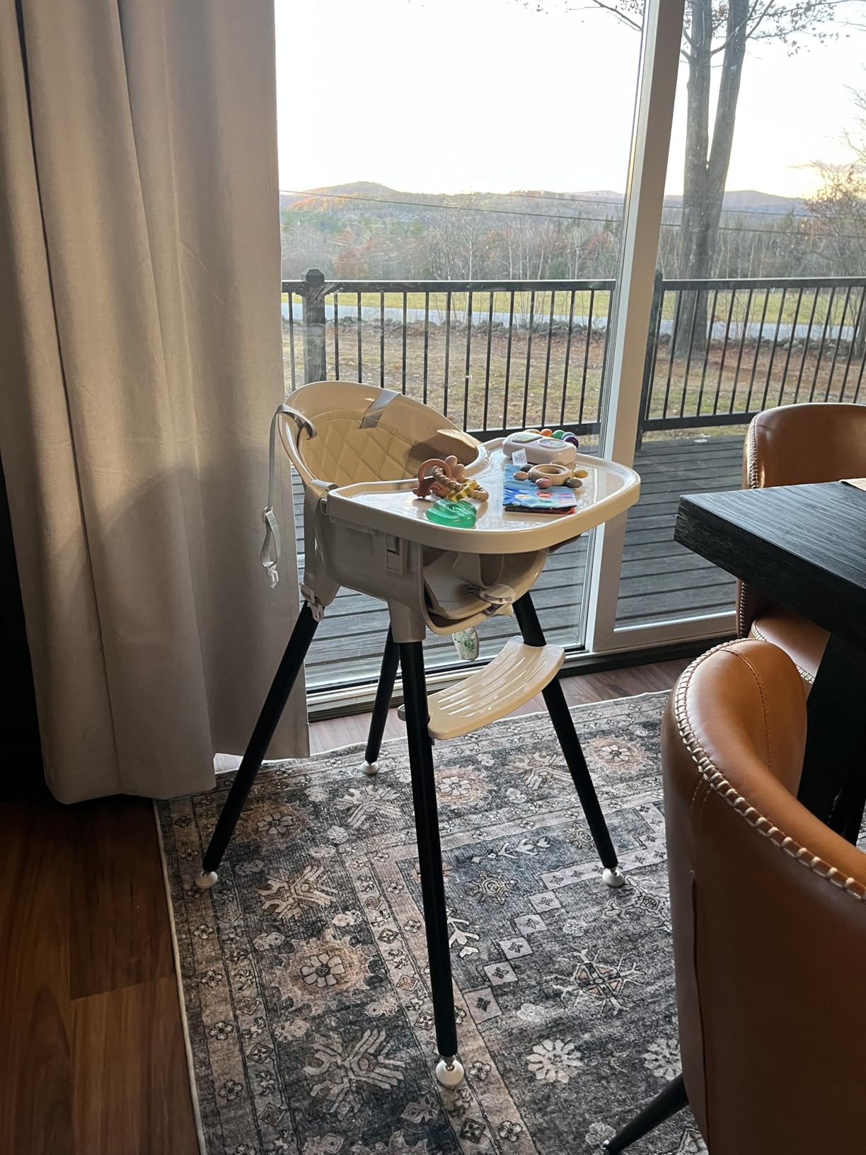 Fodoss 3-in-1 Wooden High Chair for Babies and Toddlers, Convertible Easy Clean Infant Highchair, Modern Design customer photo 1