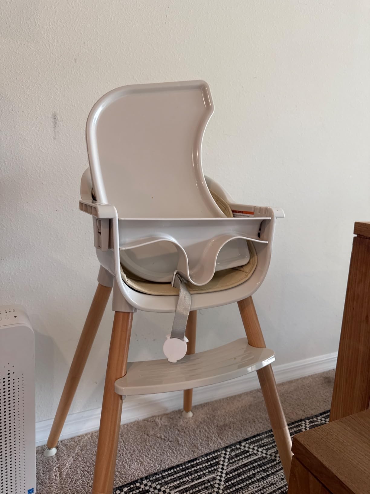 Fodoss 3-in-1 Wooden High Chair for Babies and Toddlers, Convertible Easy Clean Infant Highchair, Modern Design customer photo 2