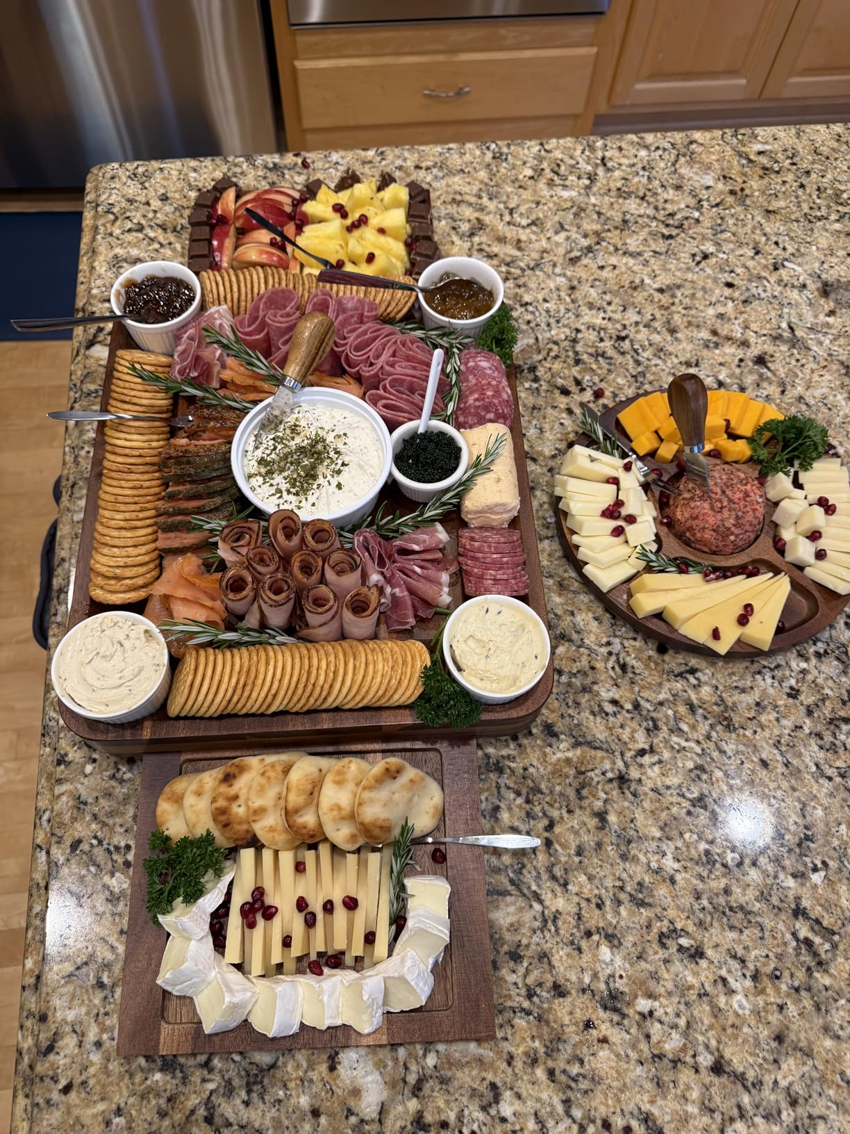 SMIRLY Charcuterie Boards Set, Large Cheese Board Set, Acacia | House Warming Gift, Wedding Gift for Couple, Bridal Shower Gift, Cheese Board Gift Set, Detachable Drawer Design, 3-Drawer customer photo 1