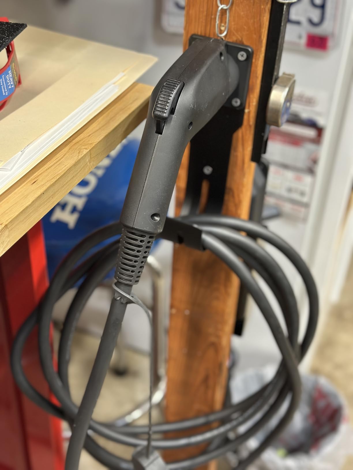 MECMO EV Charger Holder SAE J1772 Nozzle Holster Dock and J-Hook Combination Wall Mount, EVSE Electric Vehicle Car Charger Cable Organizer customer photo 2