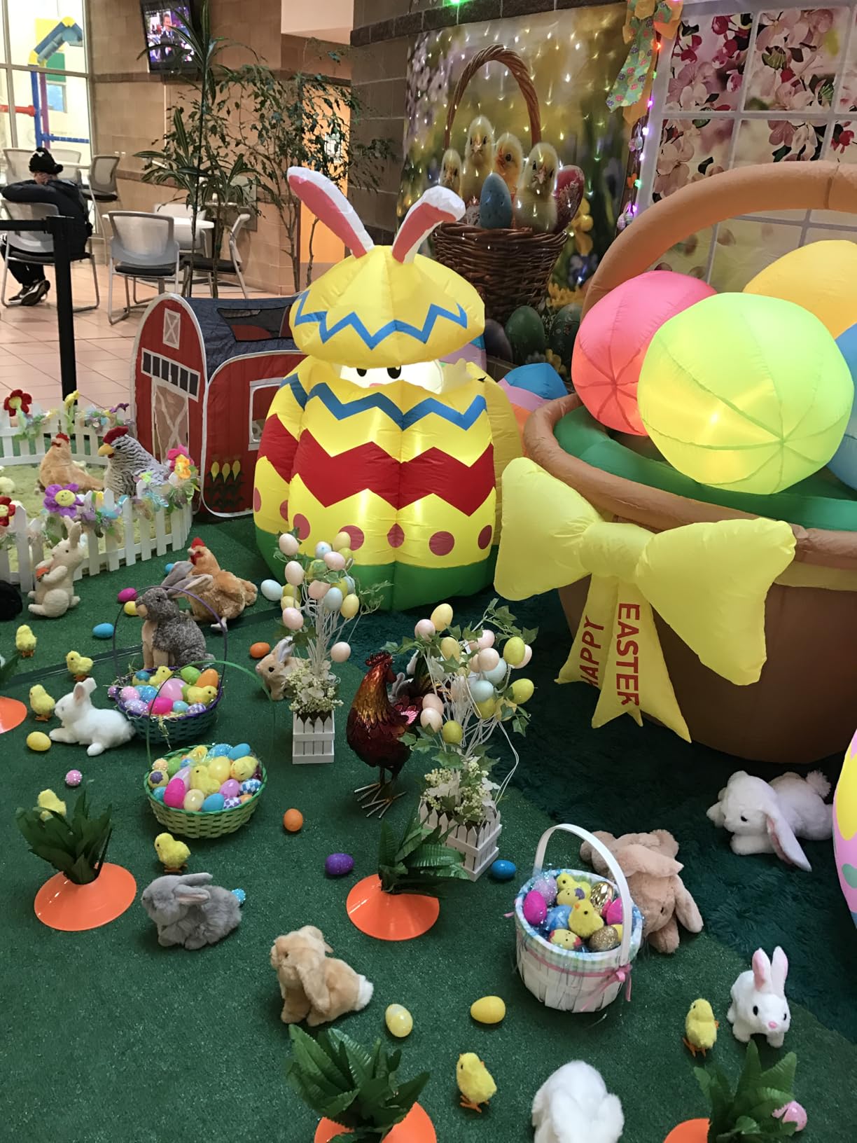 [Pop Up and Down] 5.7 Ft Easter Inflatable Bunny Broke Out of Colorful Easter Eggs, Blow Up Rabbit Decorations Outdoor with Built-in LED Easter Party Decor Yard Garden Lawn Indoor Outdoor Home customer photo 1