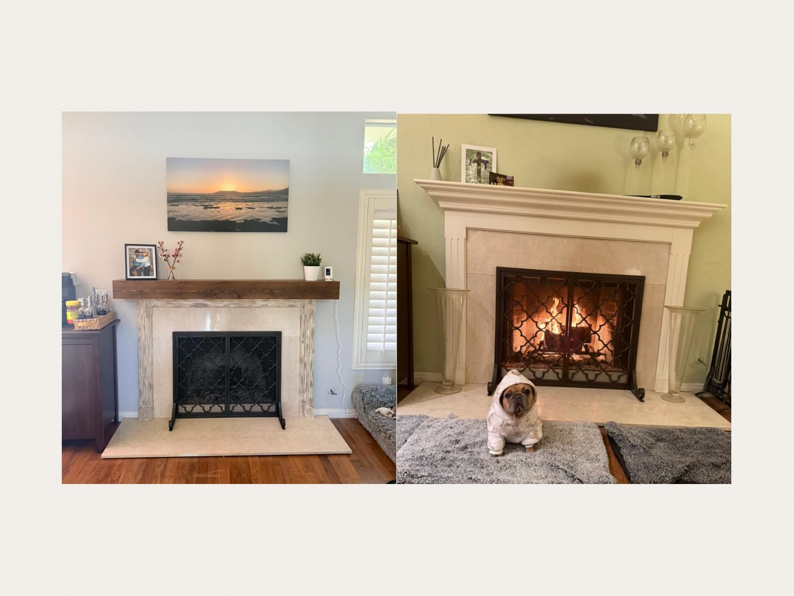 48'' Fireplace Mantel, 3'' Thick Pine Wood Floating Shelf, Brown | Handcrafted Rustic Finish, Concealed Brackets, Scratch-Resistant Surface, And Easy Installation For Living Room Decor customer photo 2
