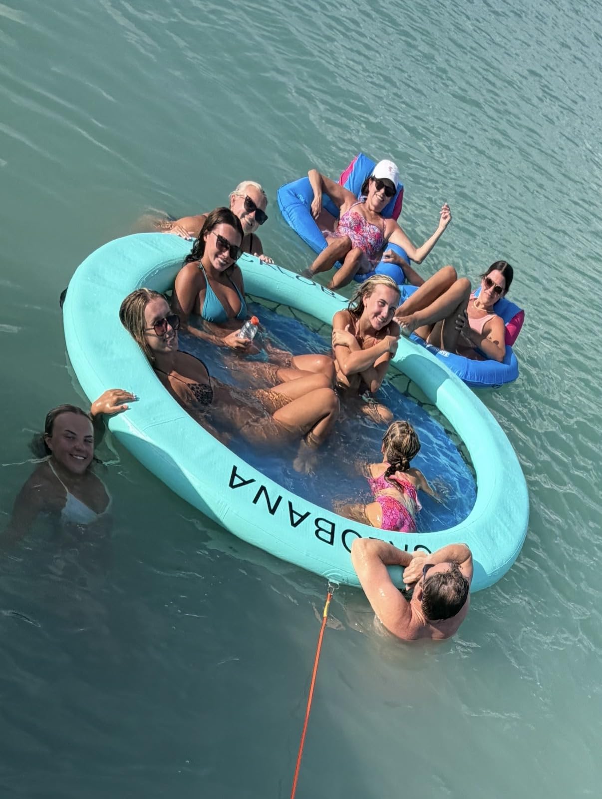 Water Hammock Inflatable Round Floating Ring for Adults Lake Party | 6/8/10/12ft Floating Platform, Fits 2-12 People, Pet Friendly, Easy to Inflate & Deflate, Drop-Stitch PVC, for Pool River Ocean customer photo 1