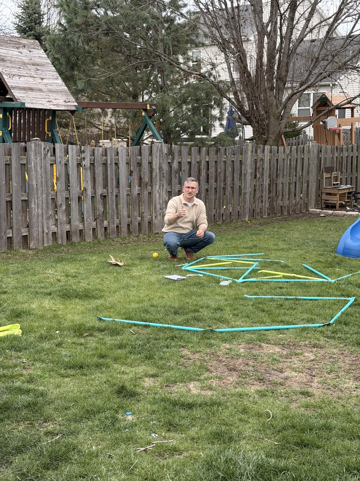 10 ft Climbing Dome Swing Set with Saucer Swing for Kids 3-12 | Jungle Gym for Kids Outdoor Backyard, Supports 800lbs, 3D Setup Video, Rust-Resistant Outdoor Playset, Moveable for Mowing customer photo 2