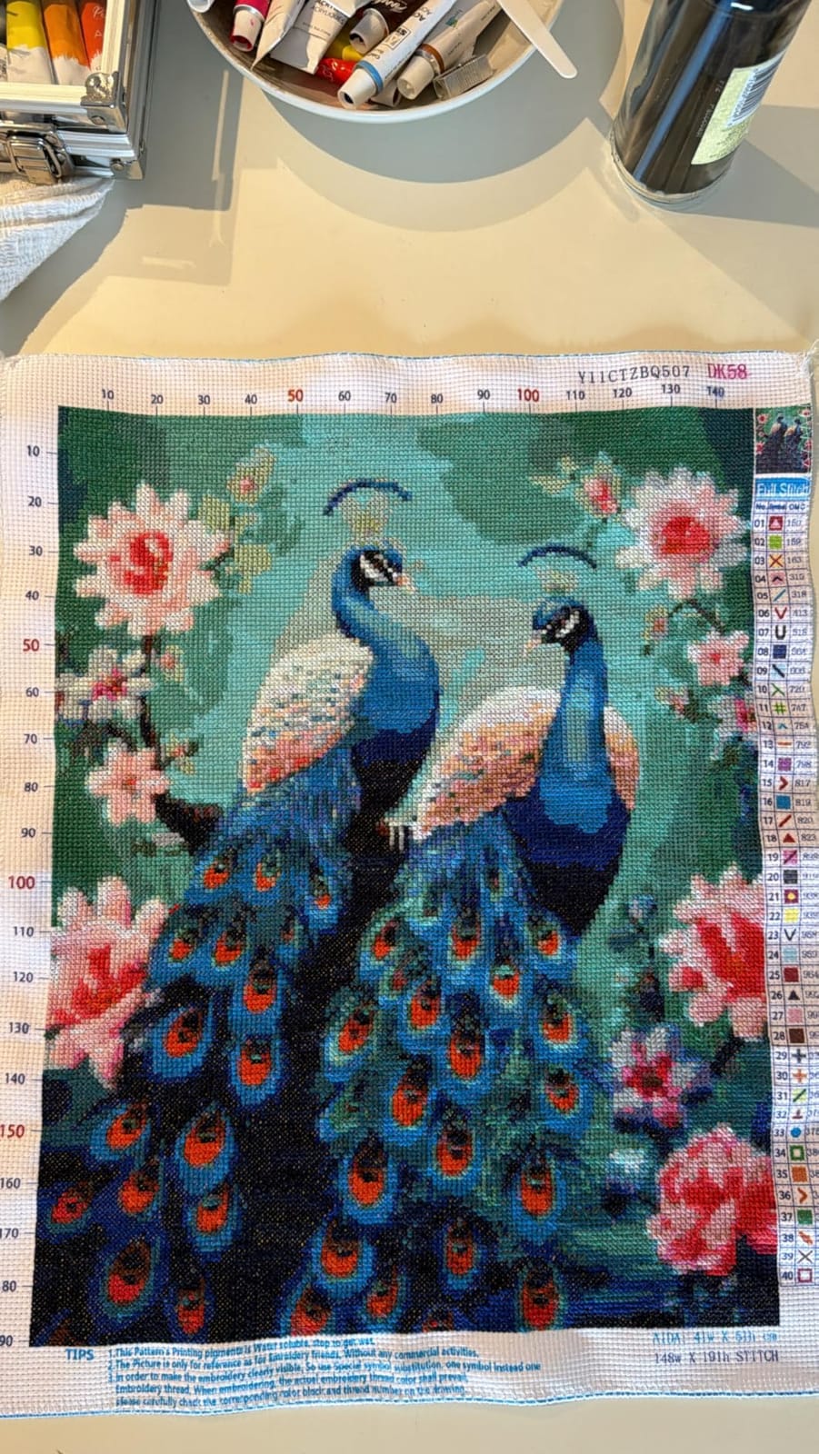DMCVIVR Stamped Cross Stitch Kits for Beginners Adults Needlepoint Kits for Beginners Embroidery Kits for Adults Crossstitch Kit for Beginners 11CT-Mountain River Waterfall 16x20 inchs customer photo 2