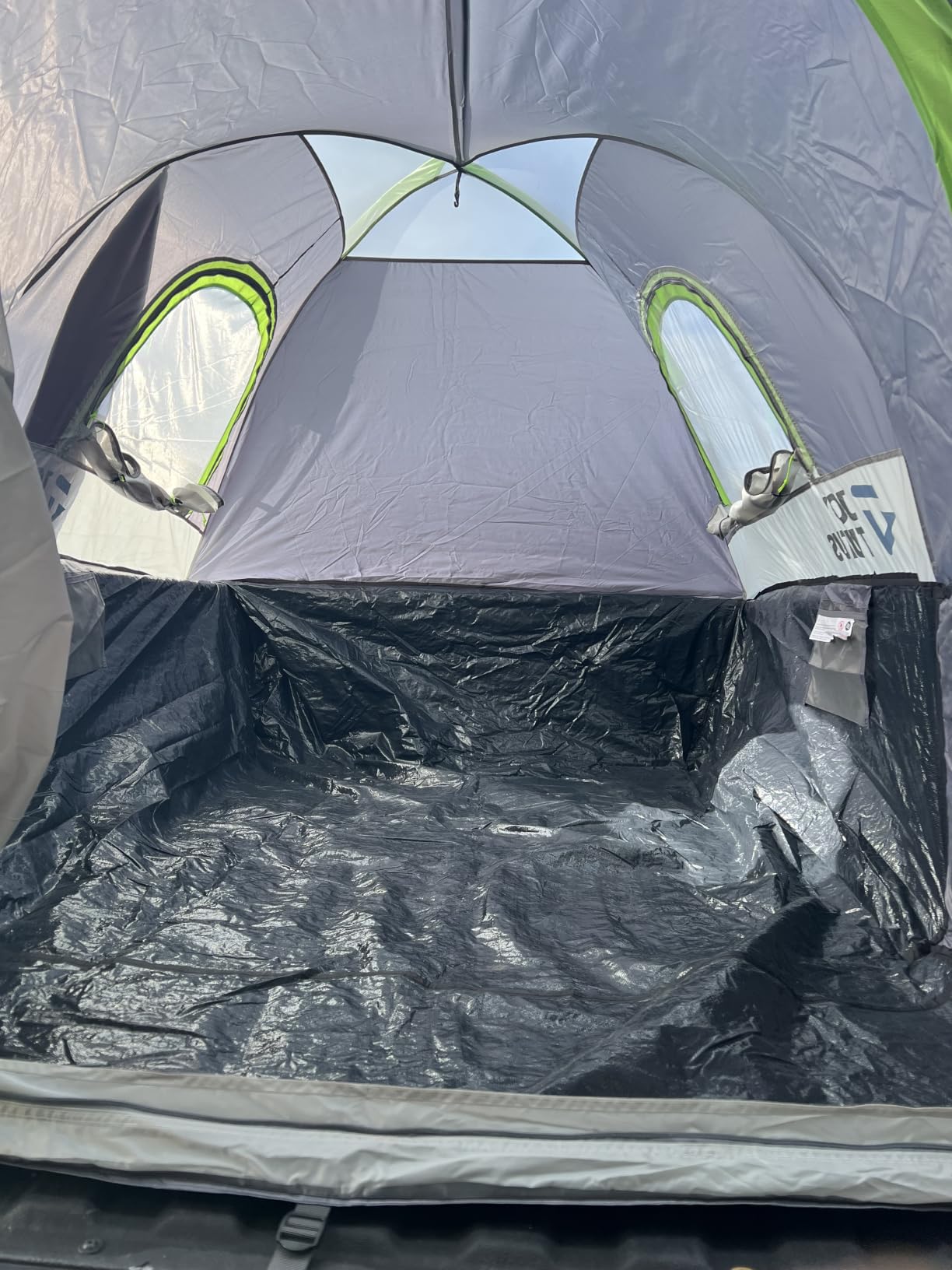 JOYTUTUS Truck Tent with Rainfly 5.5Ft-5.8Ft, Straight Spacious Truck Bed Tent with Sky View Mesh, Waterproof PU2000mm Double Layer for 2 Person, Gray Blue customer photo 2