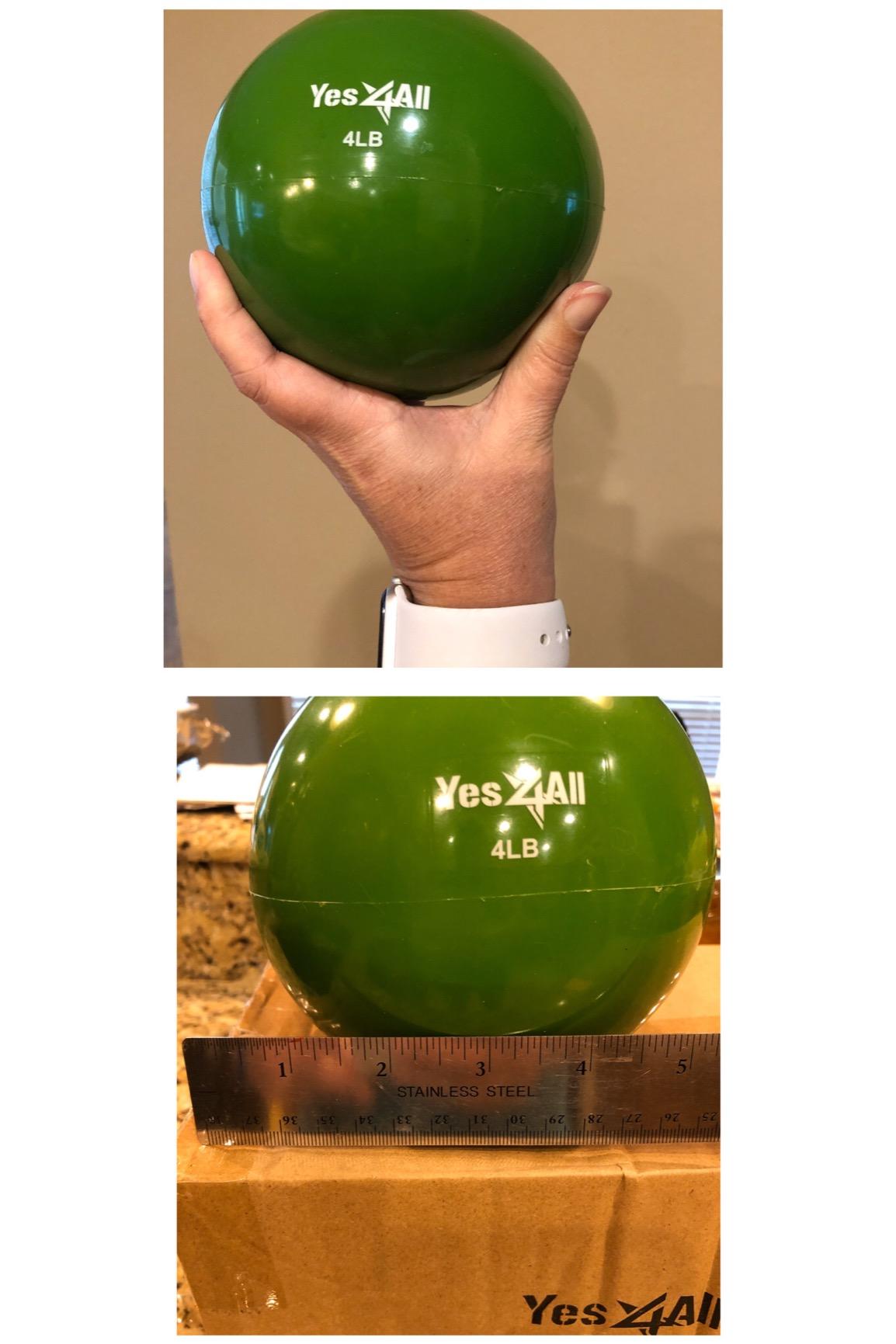 Yes4All Weighted Toning Balls for Exercise, Soft Medicine Balls for Exercise, Pilates, Yoga, Balance, Flexibility, 2-10lbs customer photo 2