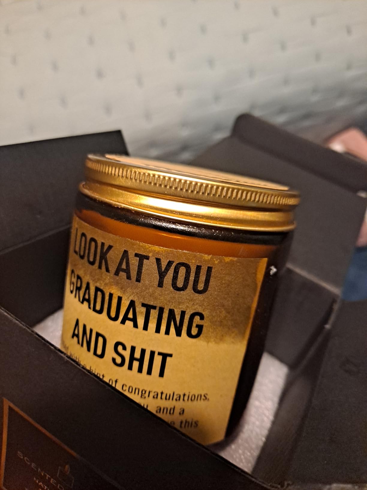 Younift Funny Grad Candle, 2026 Graduation Gifts for Her, Him - College, High School, Masters Degree, Phd, Law School, Nursing & Nurse Graduation Gifts for Women, Men - 9 oz customer photo 2