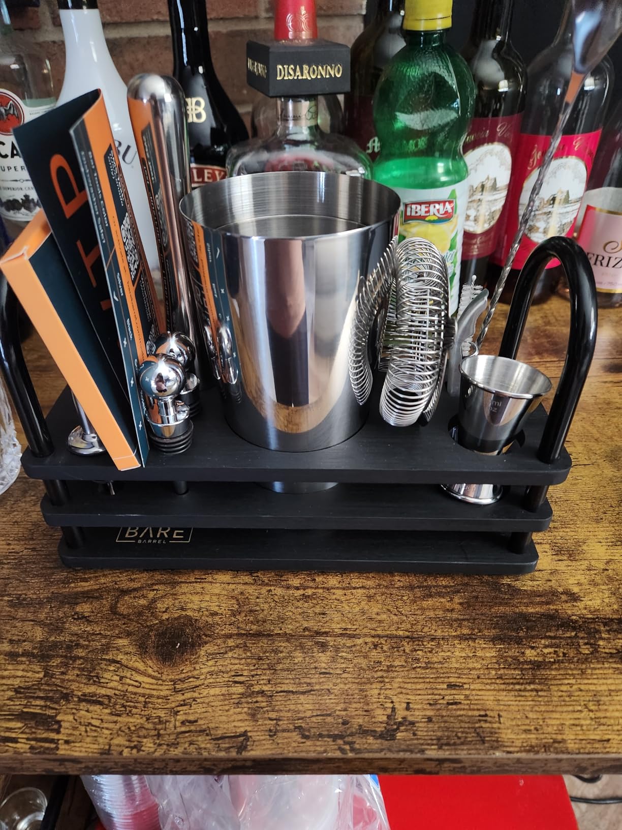 BARE BARREL Mixology Bartender Kit Bar Set | 14-Piece Cocktail Shaker Set | Martini Barware Mixing Tools for Home Bartending | 35 Recipe Cards | Gift Set (28oz Boston Shaker, Gold/Black) customer photo 2