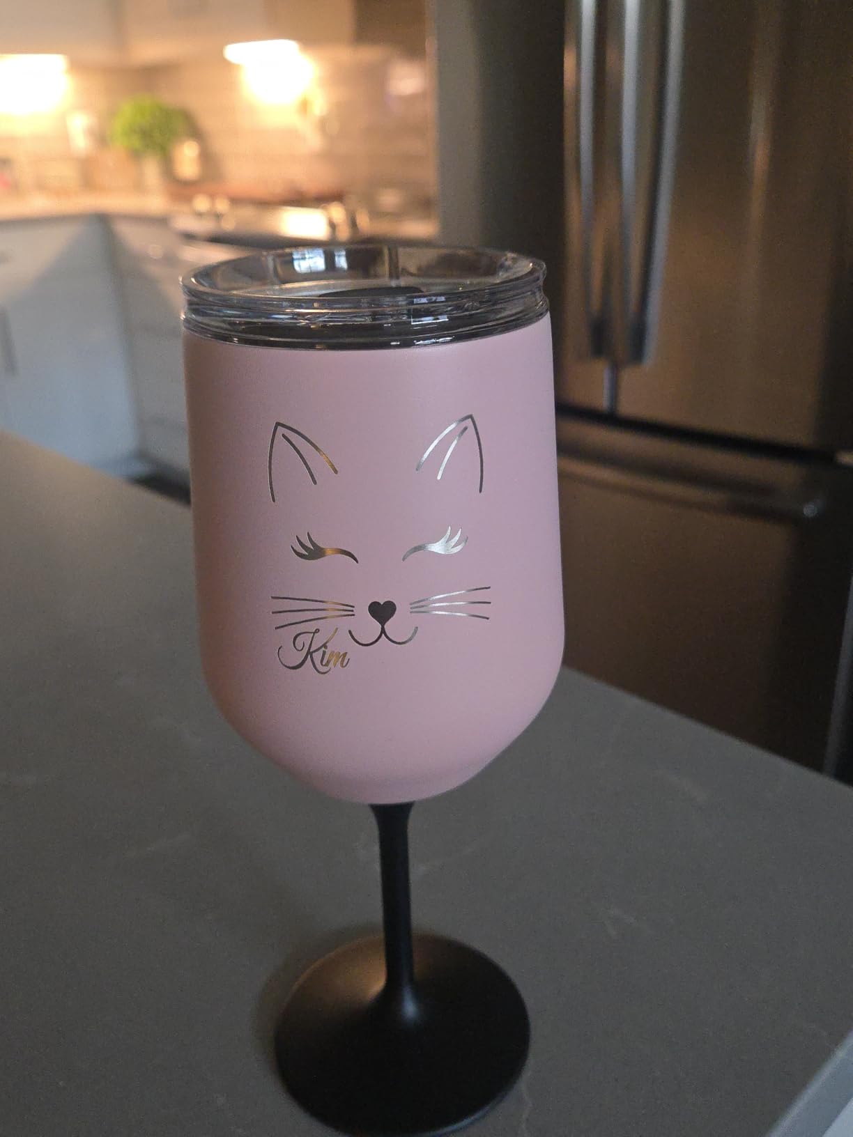 Huski Wine Tumbler 2.0 - NEW - Award-winning Design with Detachable Stem - Premium Stainless Steel Wine Glass with Lid - Triple Insulated Tumbler - 12oz Capacity - Great Gift (White) customer photo 1