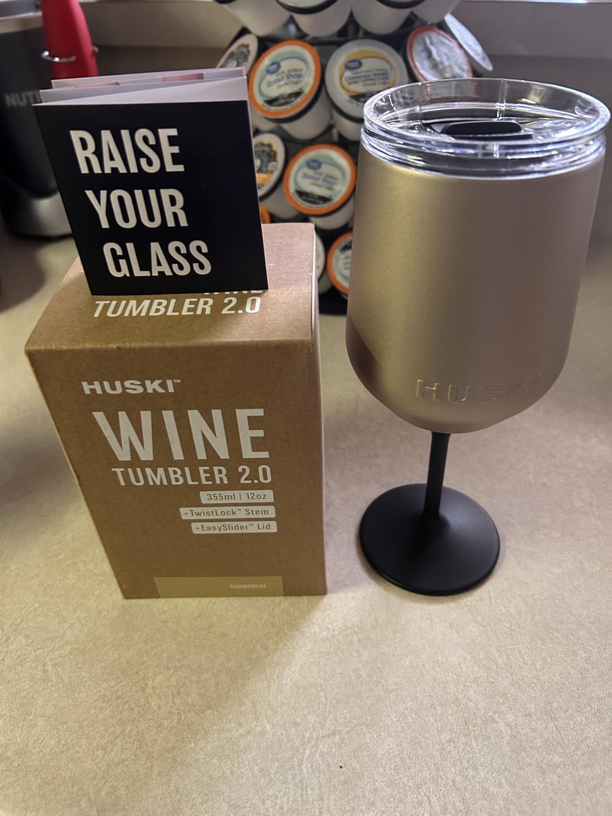 Huski Wine Tumbler 2.0 - NEW - Award-winning Design with Detachable Stem - Premium Stainless Steel Wine Glass with Lid - Triple Insulated Tumbler - 12oz Capacity - Great Gift (White) customer photo 2