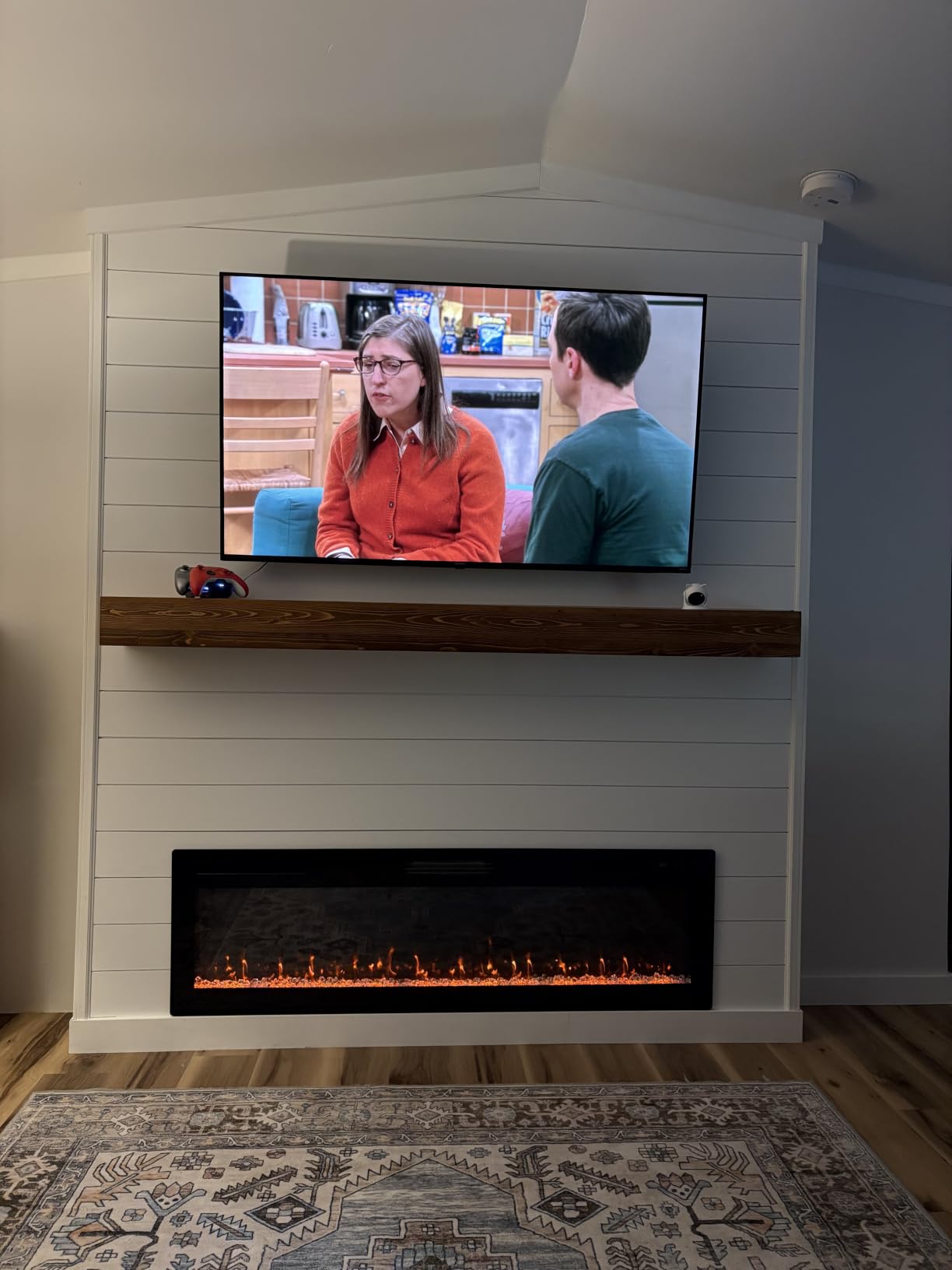 Avana Fireplace Mantel - Wall-Mounted 72 X 8 X 3 Farmhouse Floating Mantel - Rustic Traditional Handcrafted Wood customer photo 1