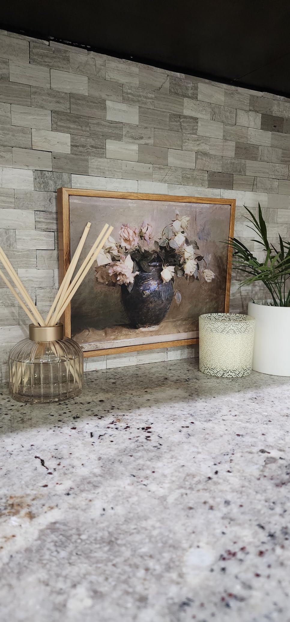 InSimSea Framed Canvas Wall Art Vintage Decor, Large Wall Art, Meadow with Flowers Landscape Wall Art Prints, Modern Farmhouse Cottagecore Bedroom Bathroom Office Decoration, 20