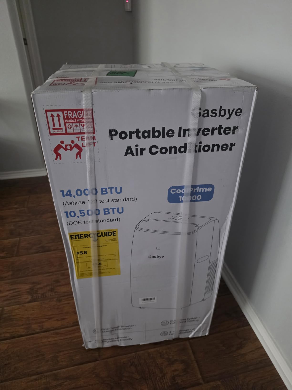 Gasbye Dual Hose Portable Air Conditioner, [2026 Upgraded] Full DC Inverter Compressor, Energy-Saving 13.6 CEER, Low Noise (45dB), Cools Room up to 500 Sq.Ft., Backlit Remote Control, 14,000BTU, Black customer photo 2