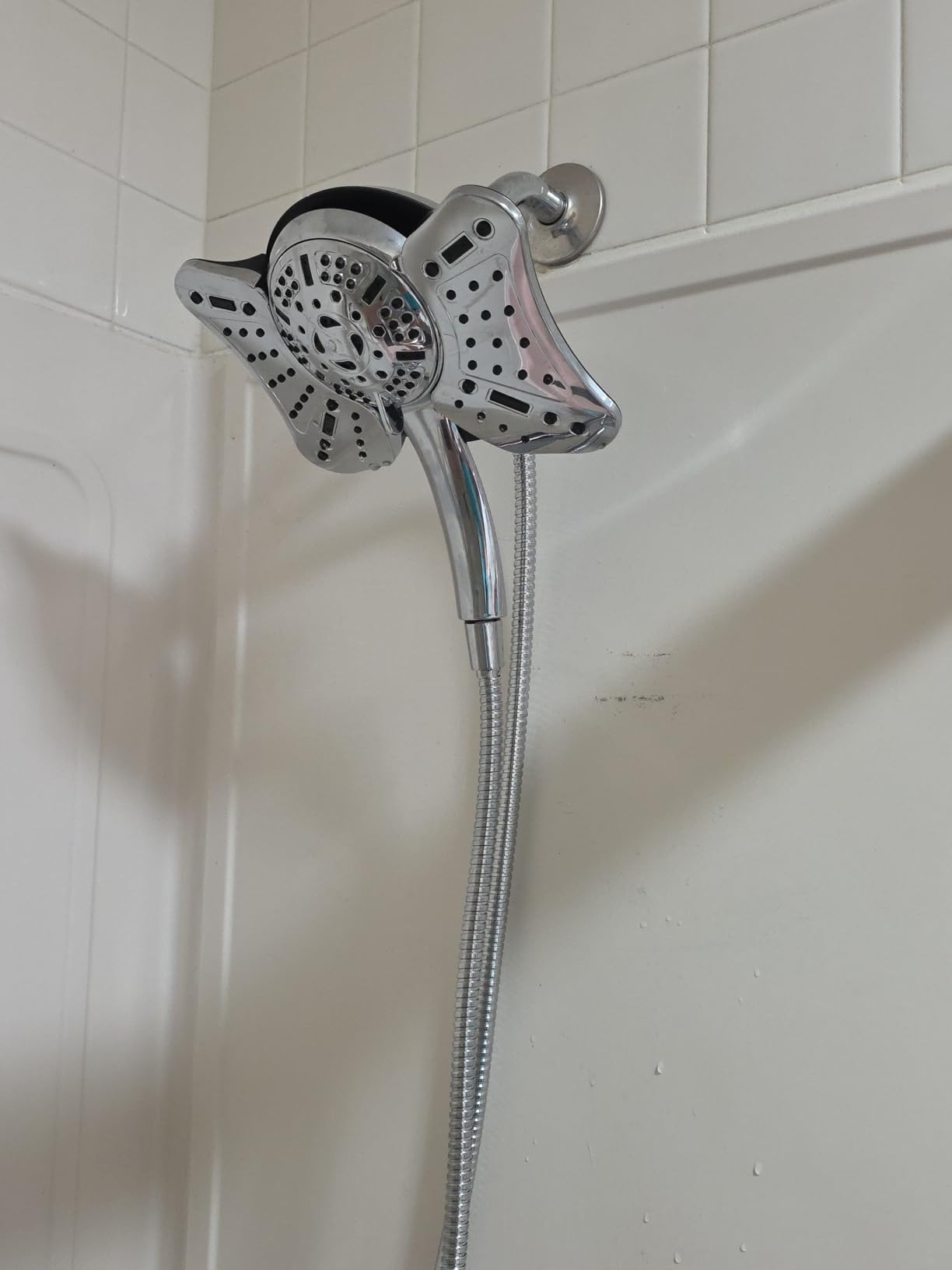 GRICH Shower Head with Handheld Spray - Dual High Pressure Showerhead | Rainfall Shower Heads Combo, Detachable Hand Shower, 9 Spray Settings, 60