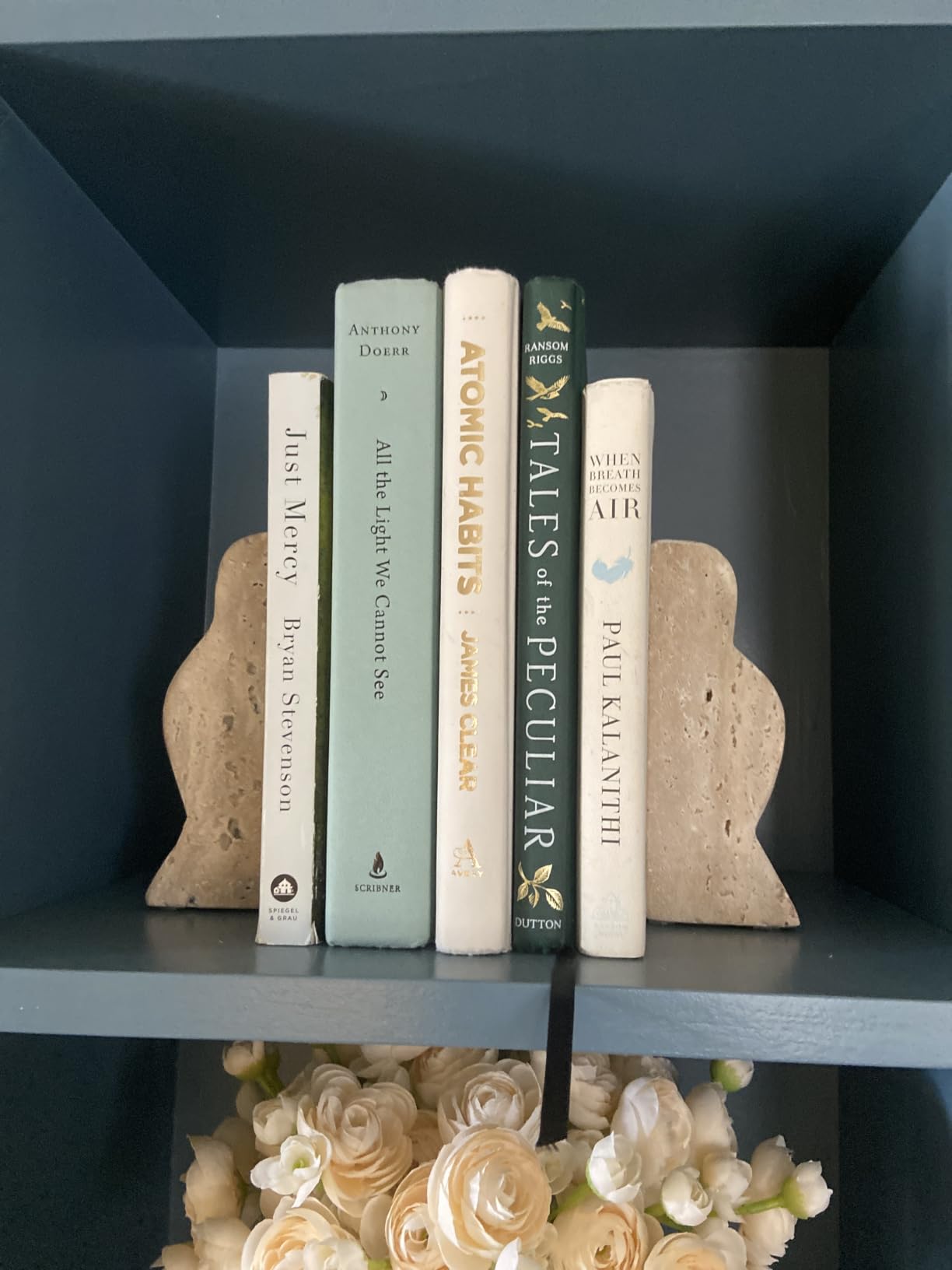 Creative Co-Op Decorative Travertine Wave Bookends, Natural customer photo 1