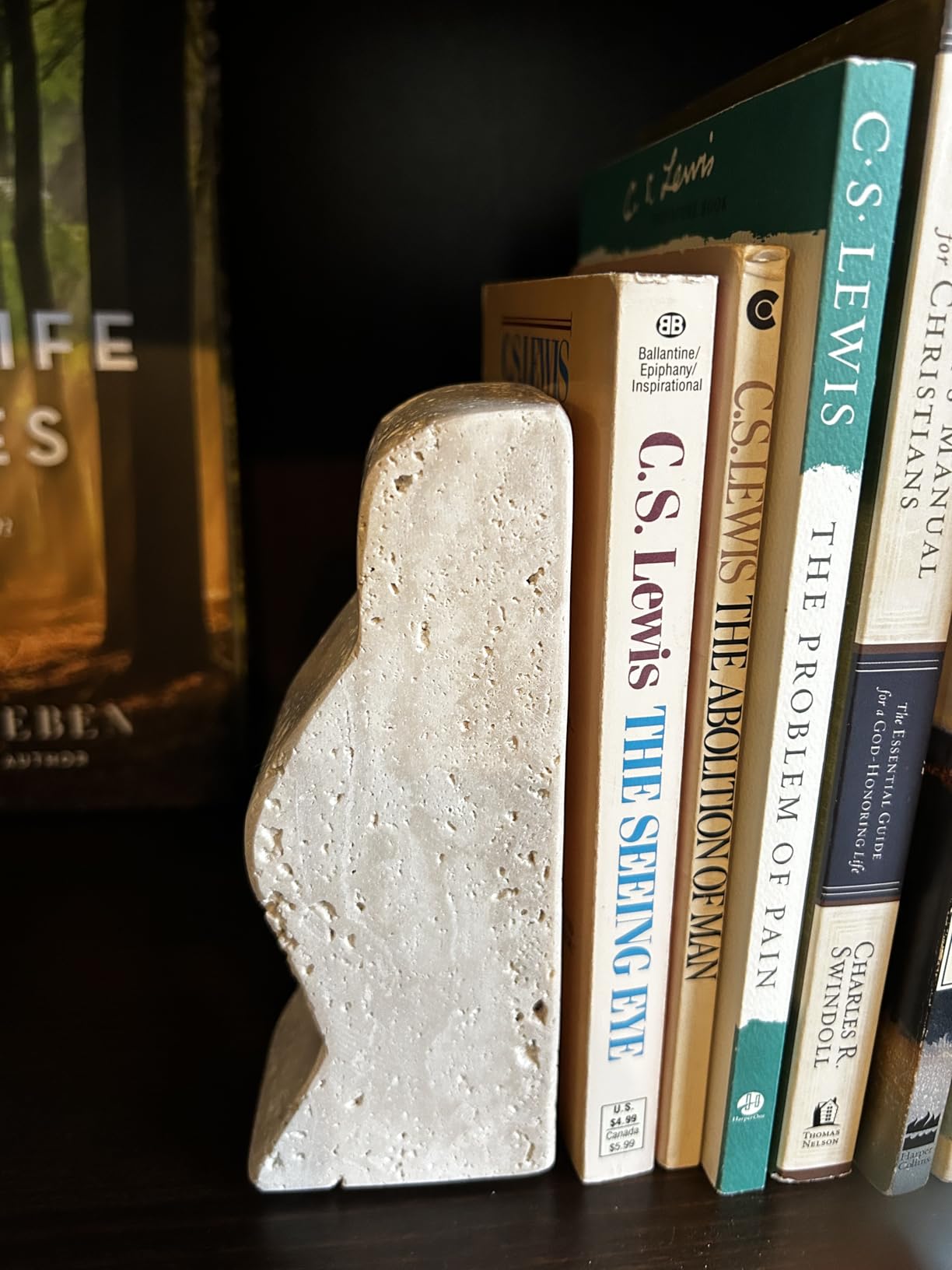 Creative Co-Op Decorative Travertine Wave Bookends, Natural customer photo 2