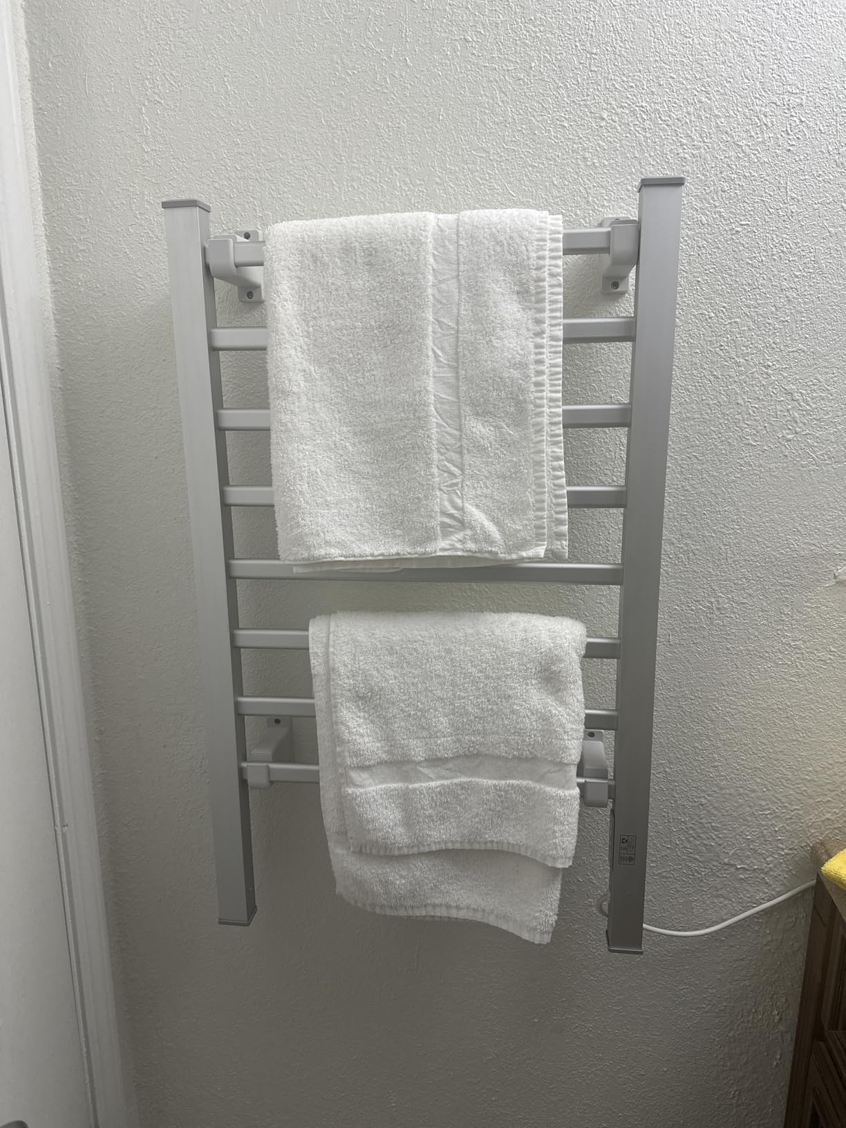KEG Towel Warmer 8 Bars for Bathroom Freestanding or Wall Mounted Bath Towel Heater Plug-in with Built-in Timer Silver customer photo 2