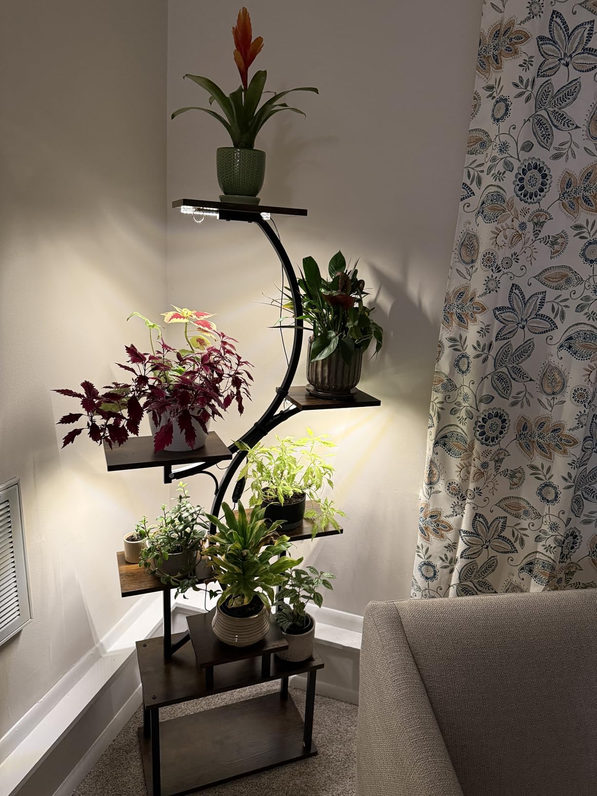 BACEKOLL Plant Stand Indoor with Grow Light, 8 Tier Corner Plant Shelf Tall | 62