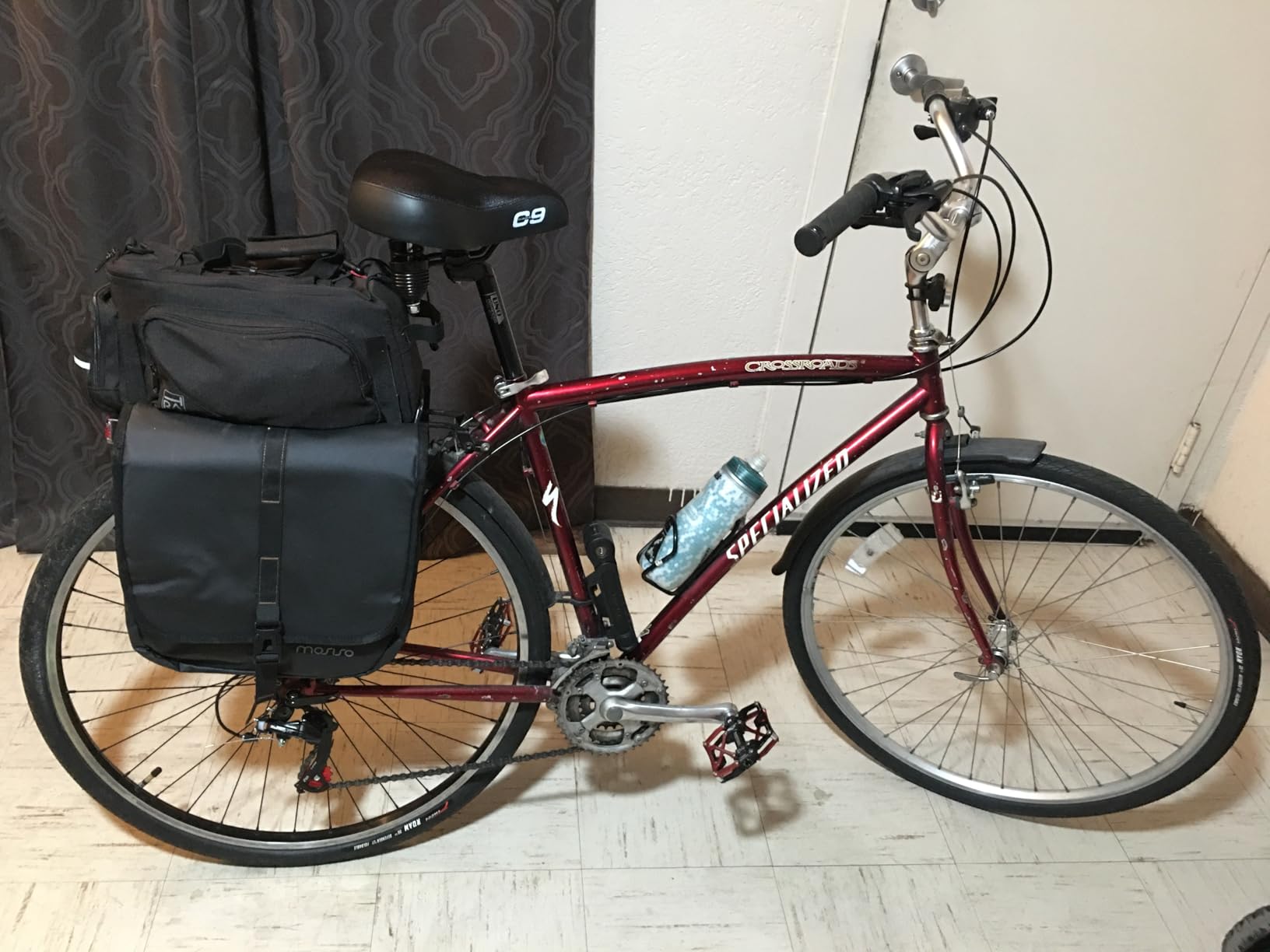 MOSISO 20L Bike Panniers, 2 Pack Waterproof Panniers Bike Bag, Large Capacity Flap Bicycle Rear Rack Seat Luggage Storage Trunk Bag for Road Mountain Cycling Traveling Commuting, Black customer photo 1