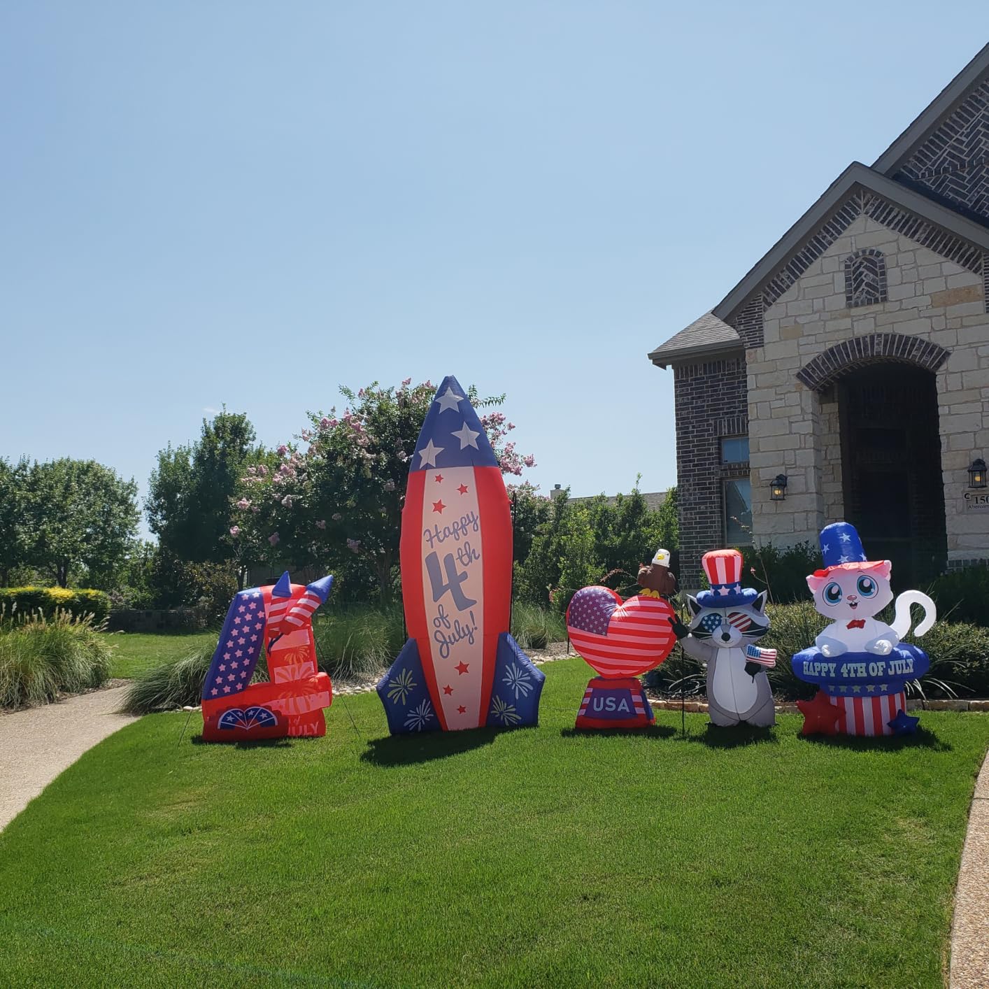 CAMULAND 5FT Tall Patriotic Independence Day 4th of July Inflatable | Outdoor Decorations Patriotic, Outdoor Inflatables with LED Lights for Yard Garden Lawn Memorial Day Decor customer photo 1