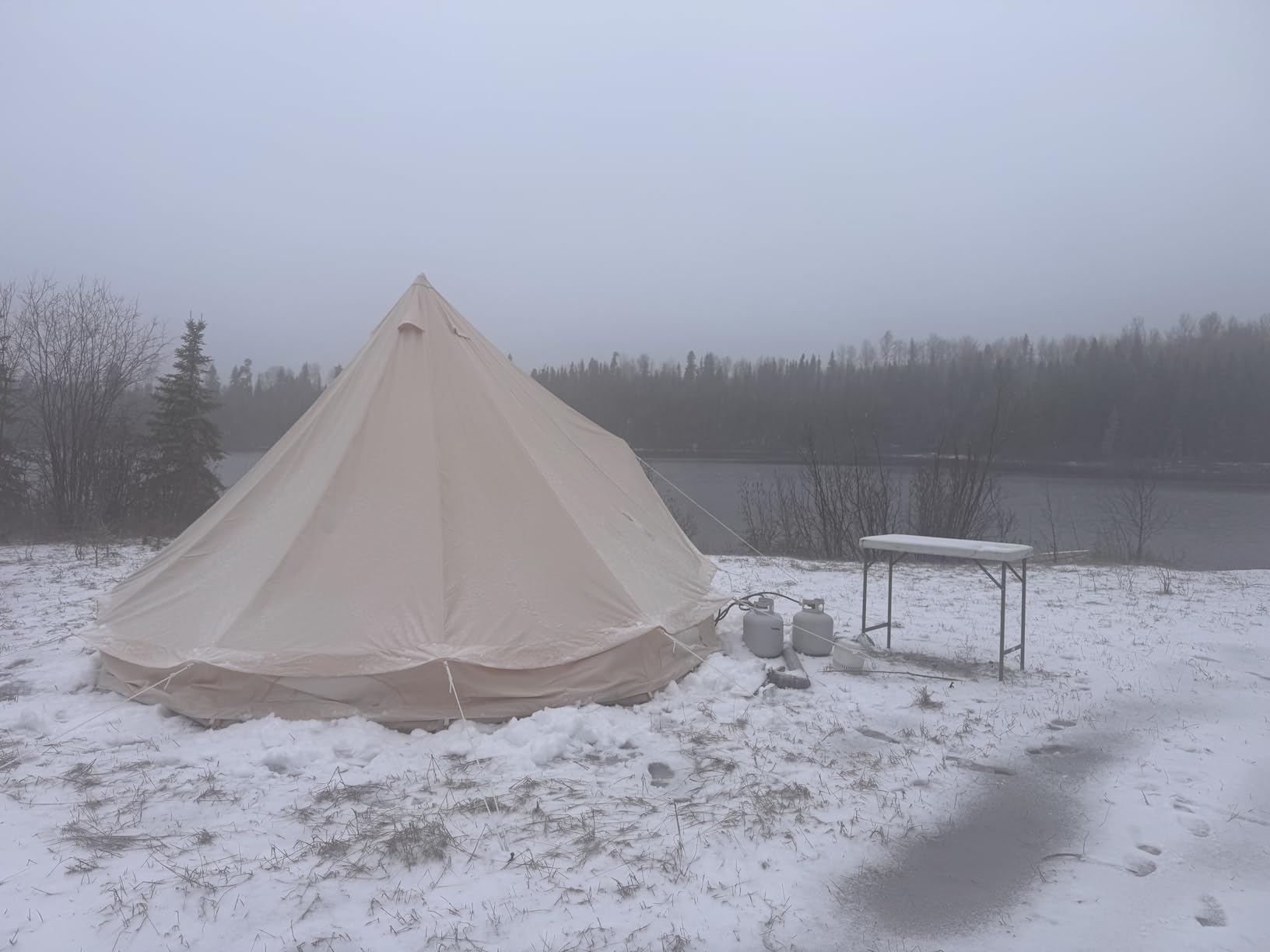 VEVOR Canvas Tent Bell, Yurt 4 Seasons for Camping with Stove Jack, Breathable Holds up to 4 People, Family Camping Outdoor Hunting Party customer photo 2