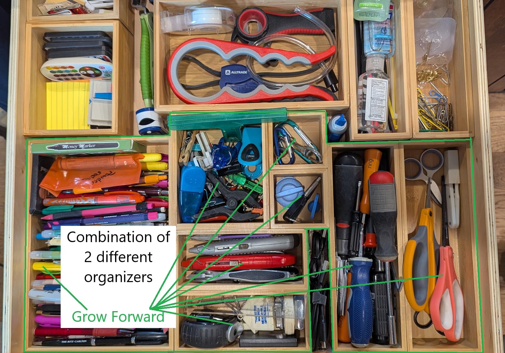 Grow Forward Bamboo Drawer Organizer Boxes - Set of 14 Wooden Drawer Organizers for Kitchen, Bathroom, Office, Desk, Vanity, Makeup - Non-Slip Junk Drawer Organizer Trays for Storage and Organization customer photo 1
