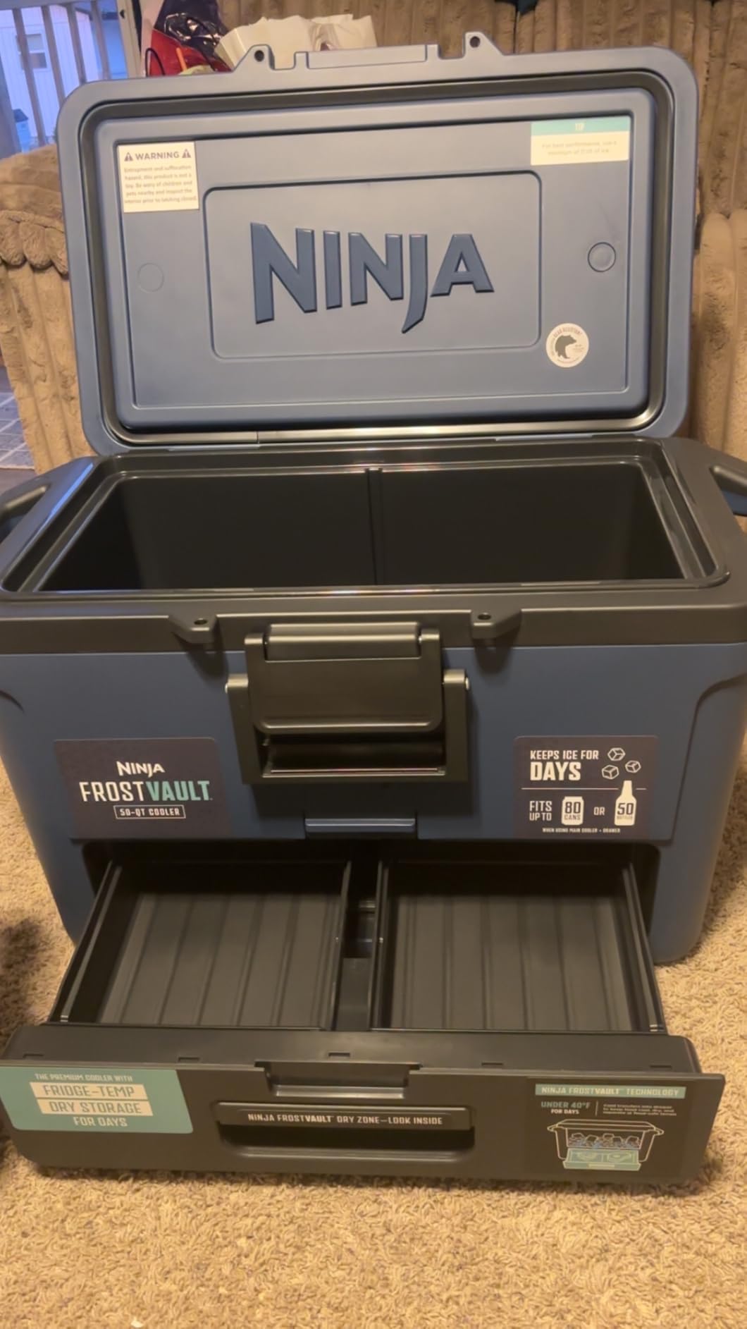 Ninja FrostVault 30qt Hard Cooler, Storage Drawer, Lakeshore Blue customer photo 1