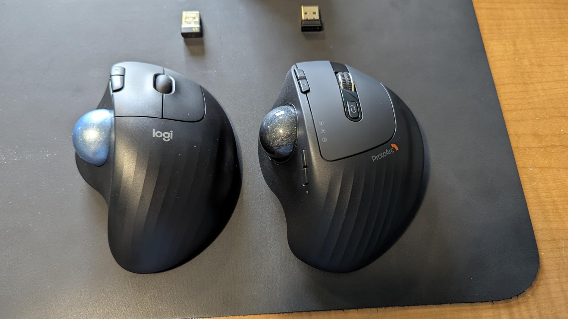 ProtoArc EM01 NL Wireless Trackball Mouse, Rechargeable Thumb Control, Gray | 0/20° Adjustable Angle to Reduce Fatigue customer photo 2