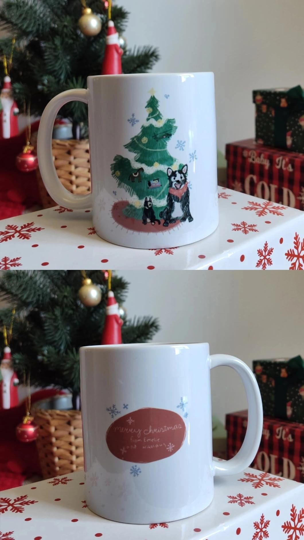 Personalized Coffee Mug, Custom Picture Text or Logo Ceramic Mug, Customized Gift for Men & Women, Taza Personalizada with Photo and Words, Customizable 11 Oz Tea Cup | White customer photo 2