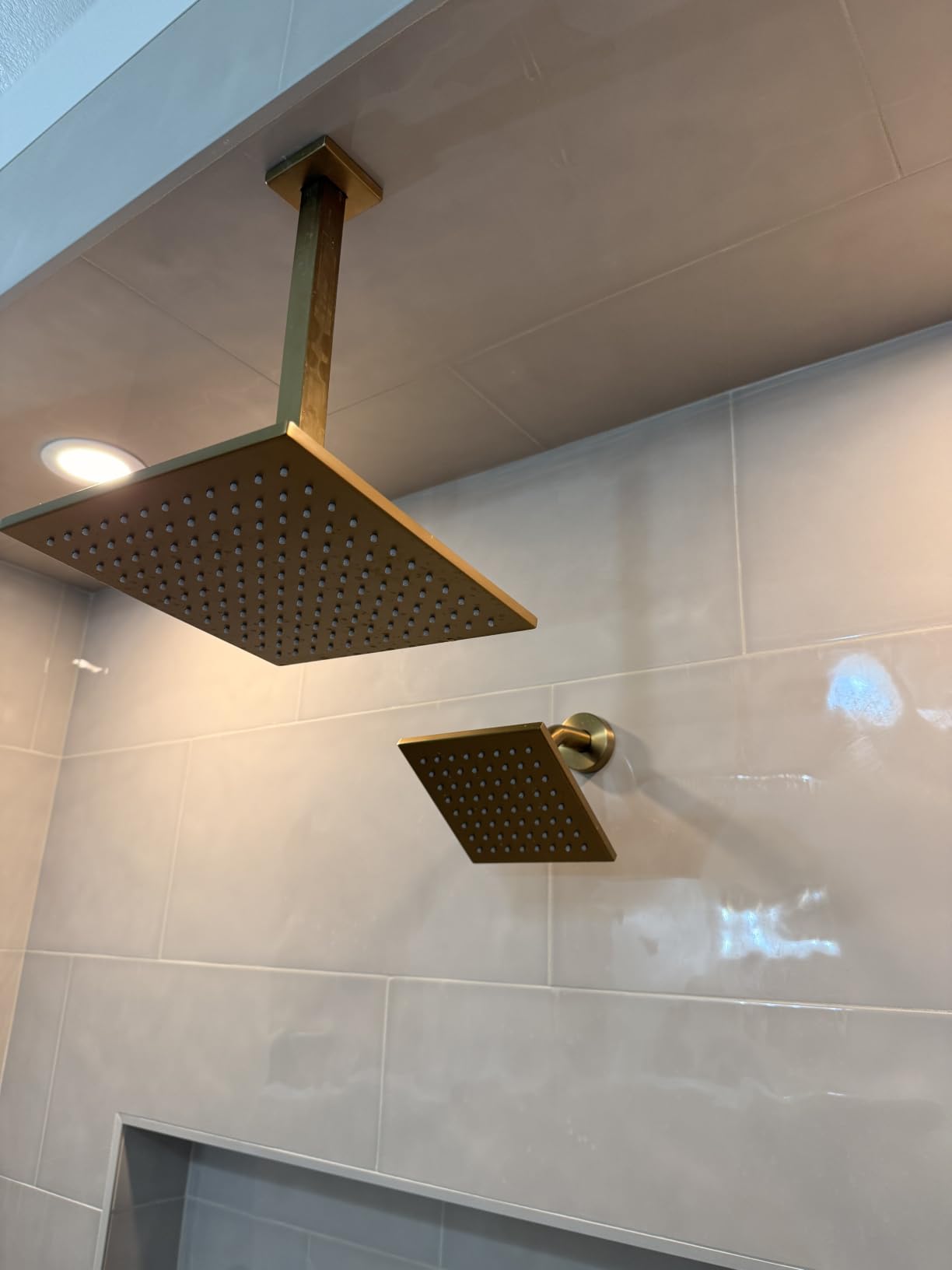 VANFOXLE Shower Faucet Set Matte Black Modern Shower System | Push Button Diverter, 10 Inch Ceiling Mount Rain Head Increased Thick, 6 Inch Side Head, 2-in-1 Handheld Sprayer customer photo 2
