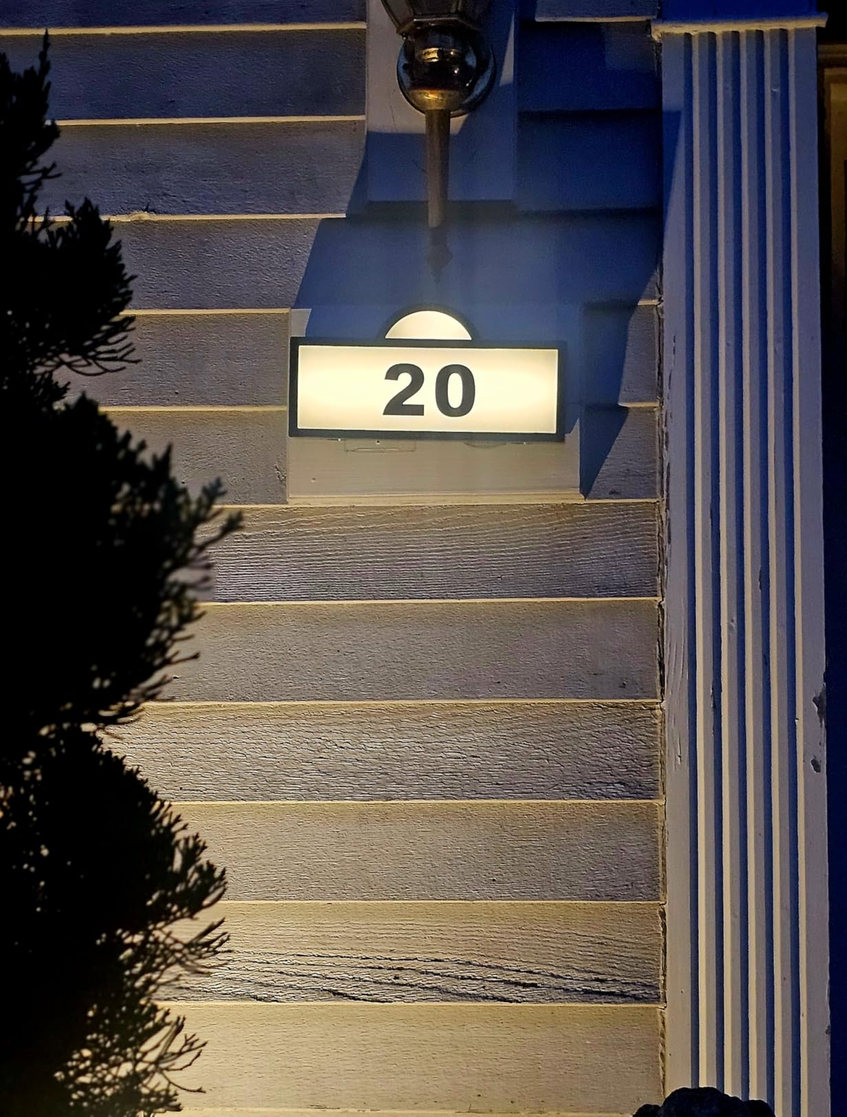 Solar Address Signs for Yard, Solar Powered Address Sign with Warm White & Cold White, IP65 Waterproof Solar House Numbers for Outside, LED Illuminated Plaques Wall Mounted & In Ground customer photo 1