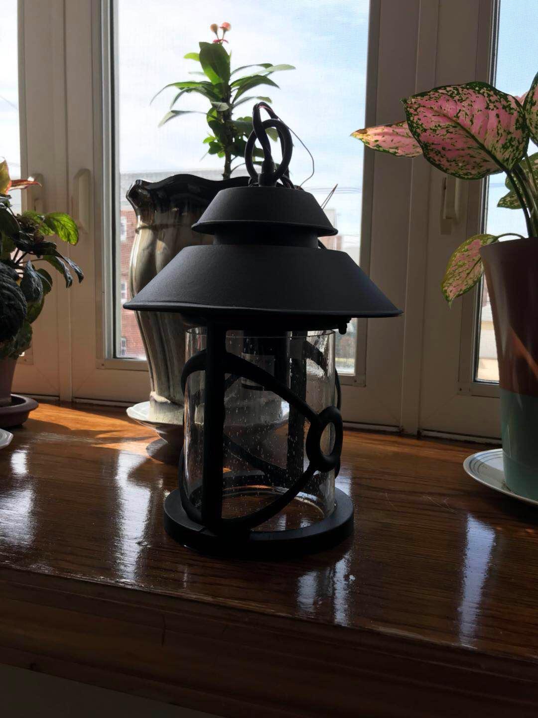 LOG BARN Outdoor Pendant Light Fixture, Farmhouse Exterior Lights, Anti-Rust Ceiling Outdoor Light with Clear Glass, Lantern Hanging Light for Front Door, Entry, Porch, and Gazebo customer photo 2