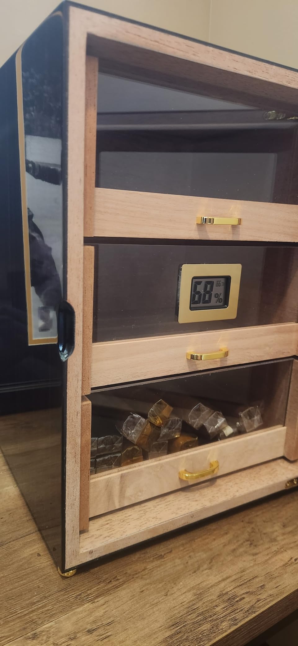 Woodronic Cigar Humidor Cabinet | LED Light, Spanish Cedar Lining customer photo 1