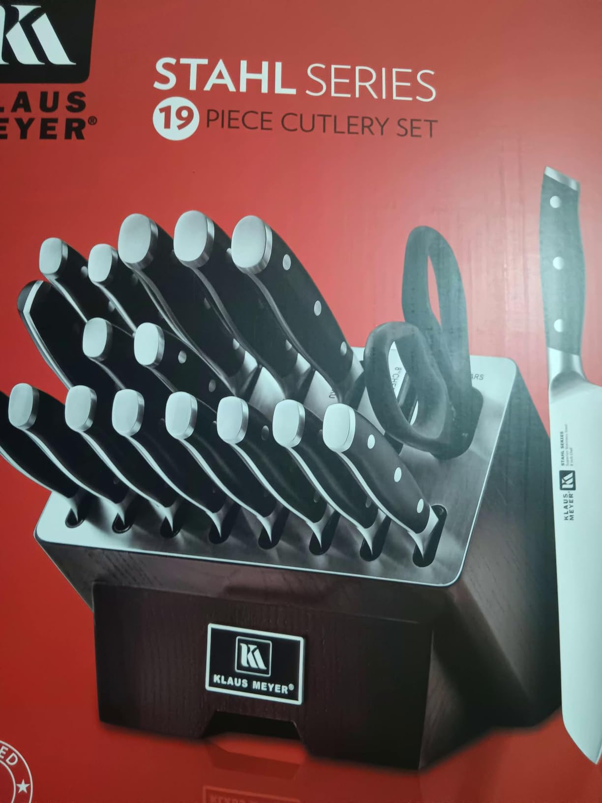 Klaus Meyer Stahl 19-Piece German Steel Kitchen Knife Block Set (Black) | Premium Knife Set, Long-Lasting Sharpness, Versatile Knife Choices, Space-Saving Block, Ideal For Food Prep & Large Gathering customer photo 2