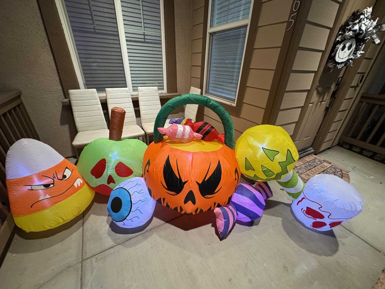 10 FT Halloween Inflatable Blow up Outdoor Decorations Pumpkin Ghost Combo, Halloween Decorations Outdoor Inflatable Bow Up Pumpkin Decoration Outdoor with LED Inflatable Halloween for Yard Garden customer photo 1