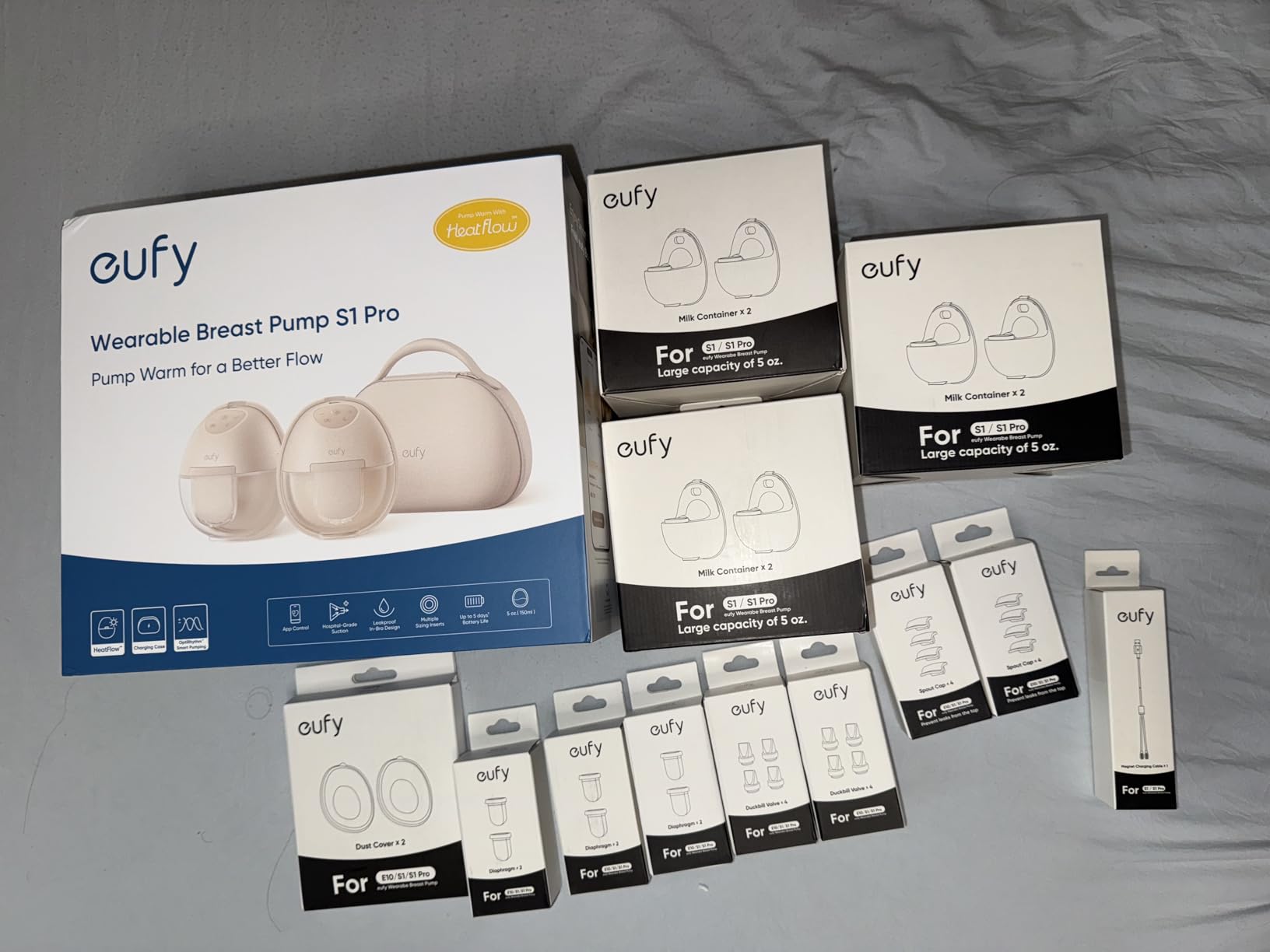 eufy Security Heated Wearable Breast Pump S1, HeatFlow, Hands-Free | HeatFlow, App DIY Rhythm, Powerful 300mmHg, 30% More Output, 46dB Quiet, BPA-Free customer photo 2