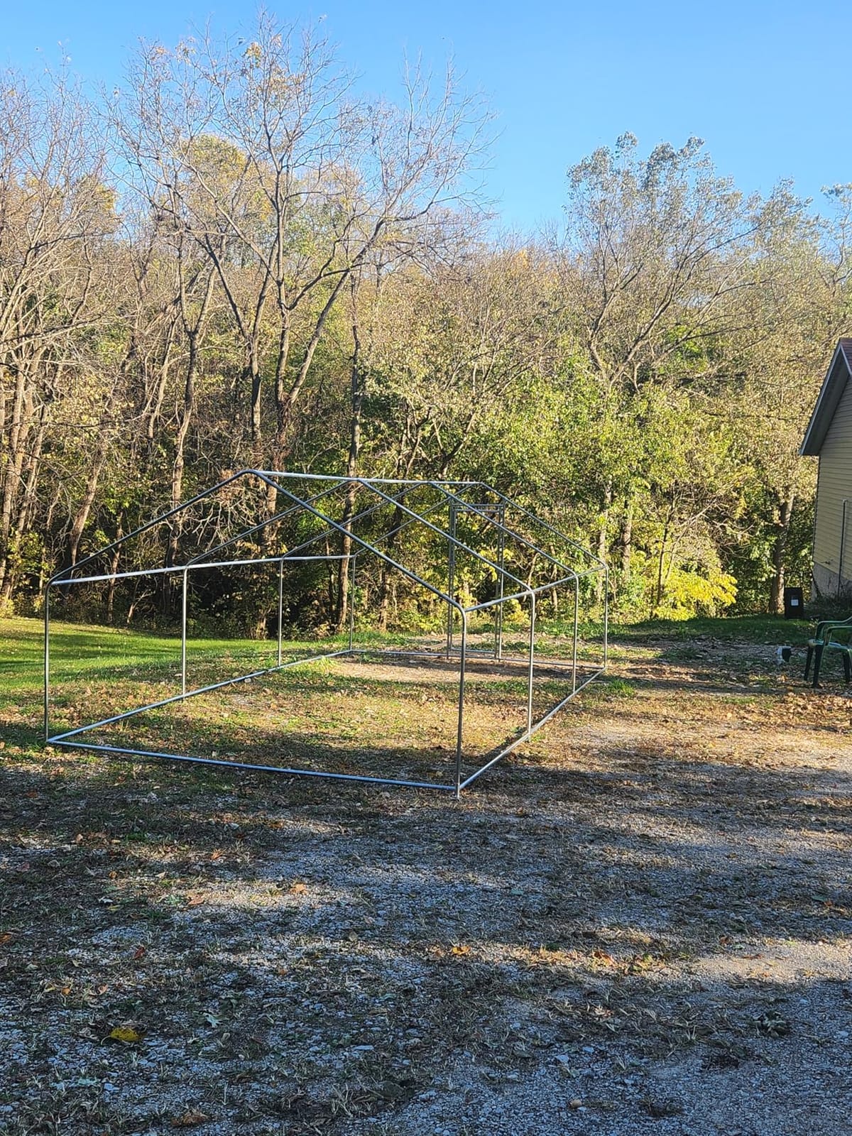 Outvita 10 x 10 FT Metal Chicken Coop Walk-in Poultry Run Pen | Waterproof Cover and Large Habitat Design Support Chickens and Small Animals in Yard, Farm, or Patio customer photo 1