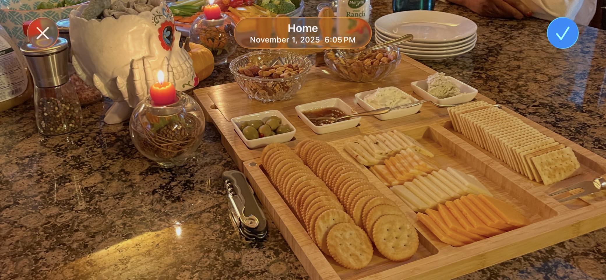 drmvalg Charcuterie Board Cheese Tray Set, Housewarming Gift for New Home | Stainless Steel Knives, Slates and Bowls, Gift for Wedding Couple, Bridal Shower, CB002 customer photo 1