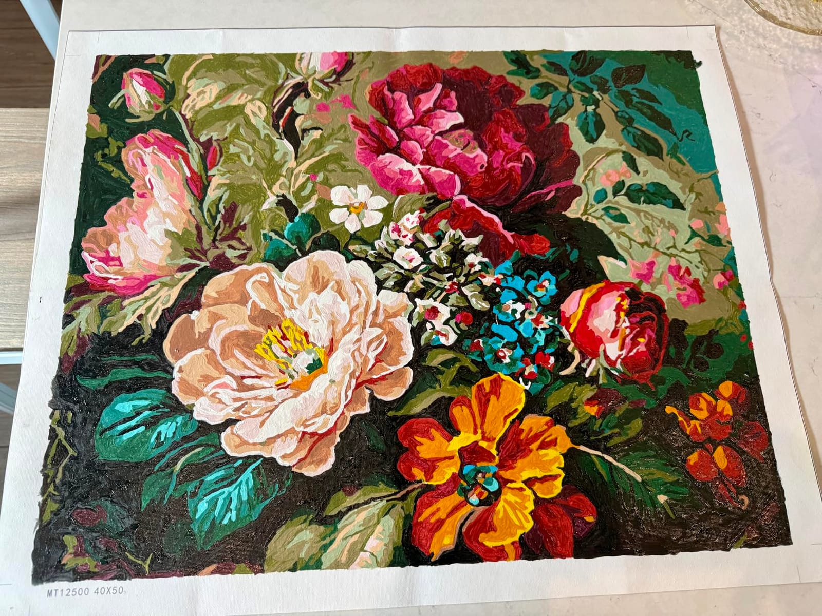 Arttoplus Flower Paint by Numbers Kit for Adults Canvas 16x20 inch, Flower Adult Paint by Number Kits on Canvas for Beginner, Acrylic Oil Painting by Numbers for Home Wall Decor (Without Frame) customer photo 2