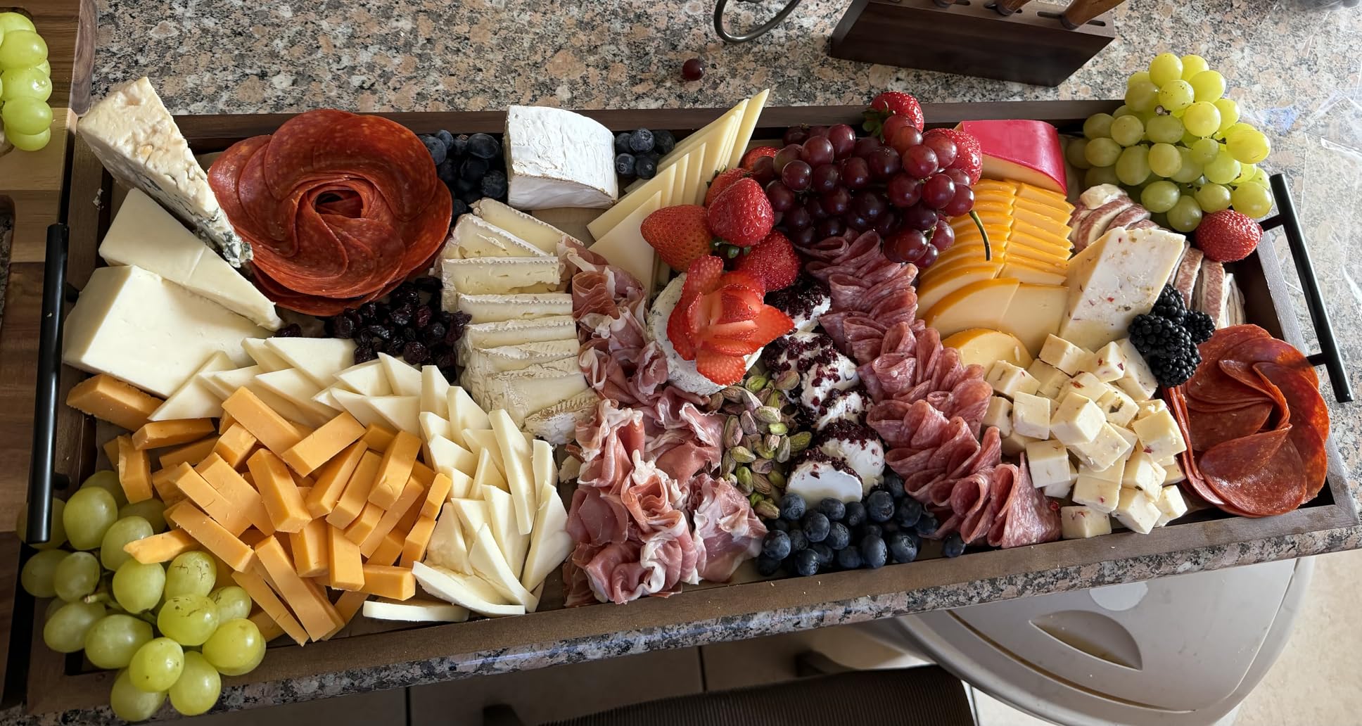TIDITA Acacia 36 Inch Large Charcuterie Boards for Party with Cheese Knife Set of 4 - Acacia Wood Serving Tray with Handles, Long Charcuterie Board, Wooden Cheese Board customer photo 2