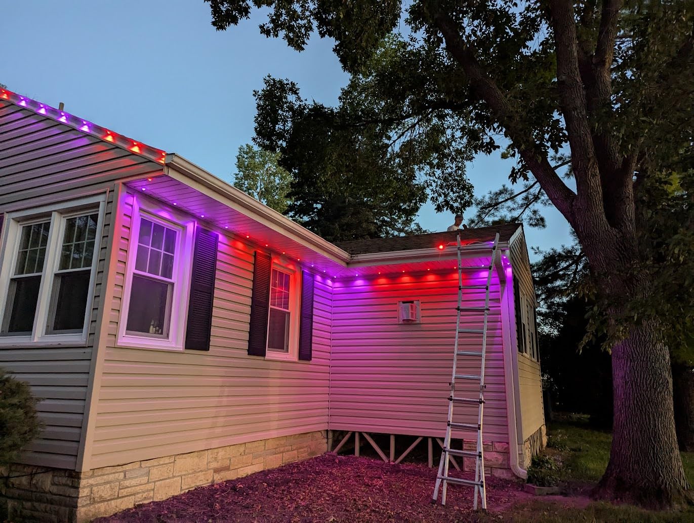 Enbrighten Eternity Permanent Outdoor Lights, 100ft, 72 Lights, Smart | White Cord, RGBWIC LEDs, Weatherproof, Cuttable, Link to 200ft, Christmas, App Control, Works with Alexa & Google Home customer photo 1