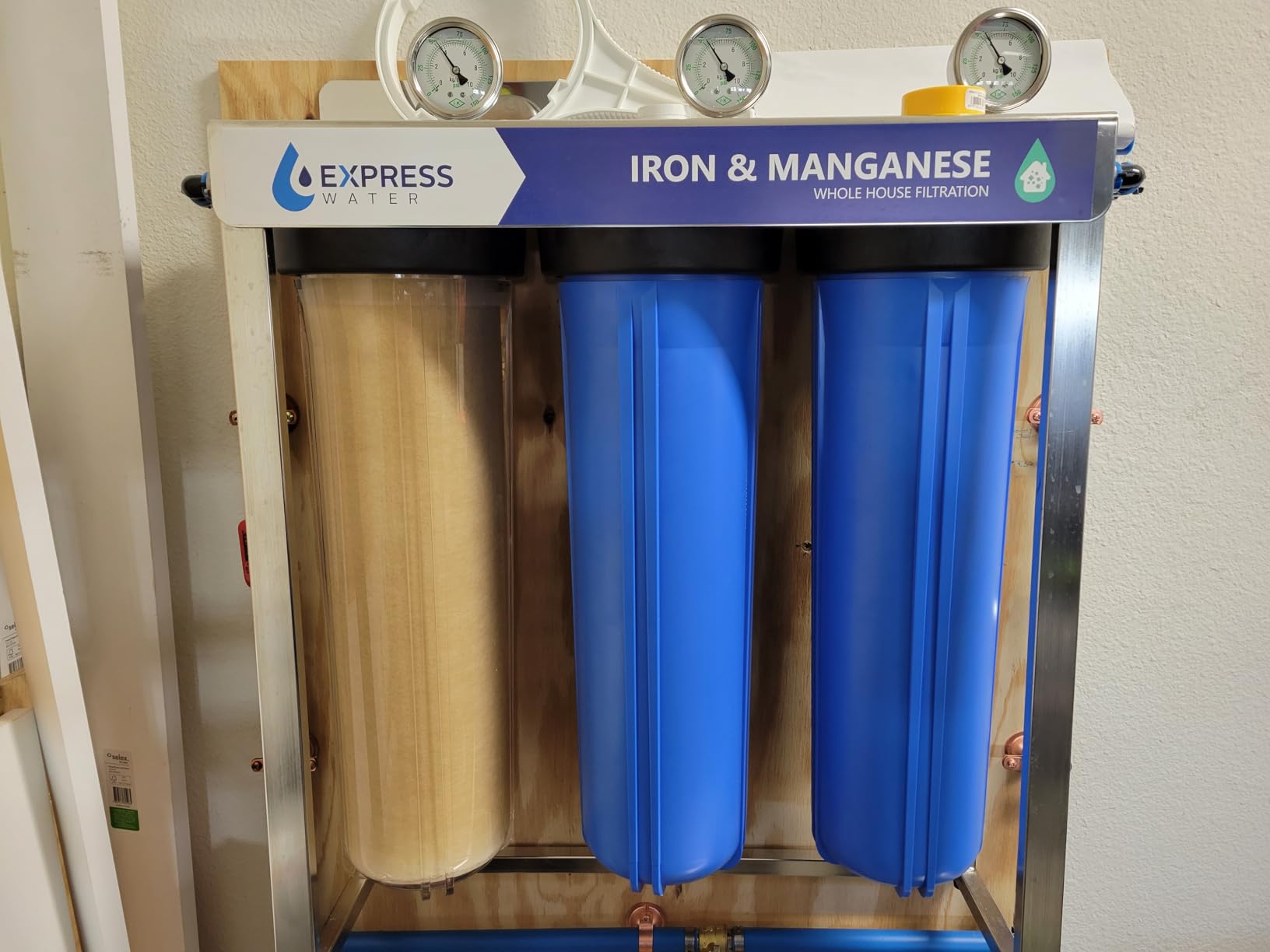 Express Water Whole House Water Filter System, Iron & Manganese, 3-Stage | Removes Stains and Color from Glassware and Laundry | NSF Certified Filters | Protects Pipes and Appliances customer photo 1