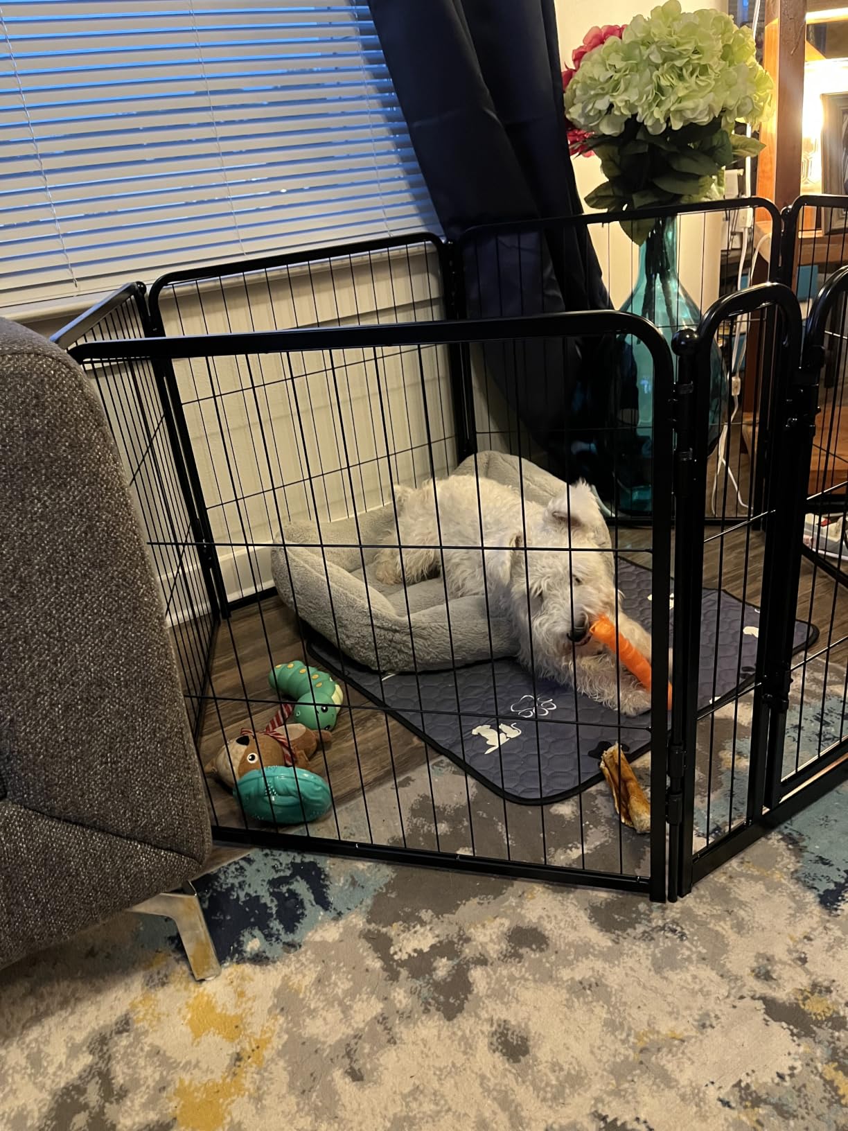 FXW Homeplus Indoor Dog Playpen, 45 H, 6 Panels, for Large Dogs | Stress-free play, Heavy-duty, Semi-open design, Easy setup, Threshold-free gate, Expandable, Patented customer photo 1