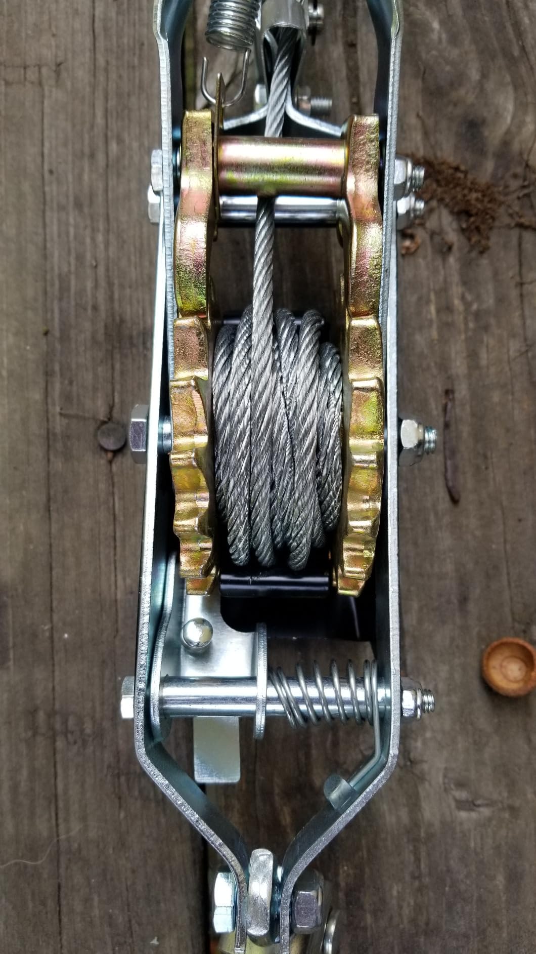 Come Along Winch Heavy Duty, 10FT 2T Come Along Pulling Tool 2 Gears 2 Hooks, Cable Winch Puller, Come Along Power Puller Ratchet Tool for Construction Automotive Farm Fences (with Straps) customer photo 1