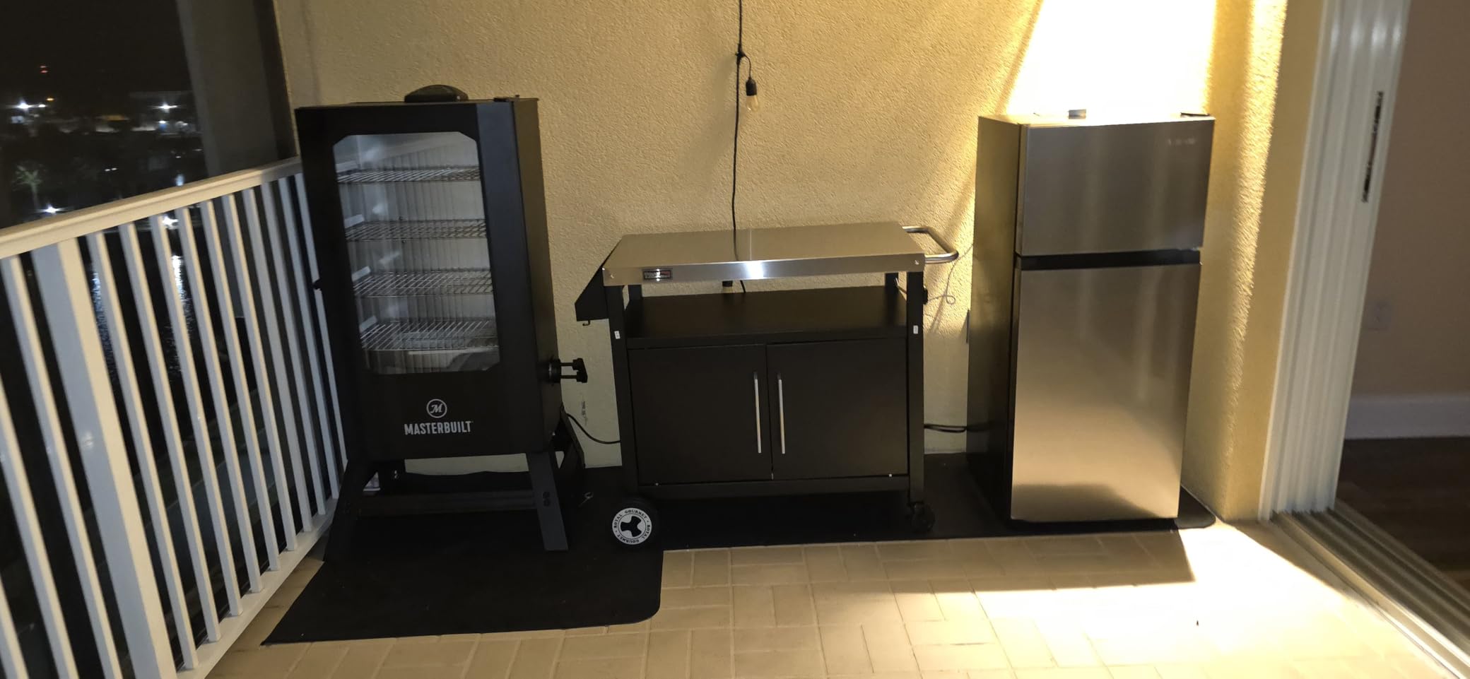 Outdoor Grill Cart with Wheels, Movable Kitchen Island with Storage Cabinet for BBQ, Stainless Steel Dining Cart Table for Food Prep, Black, PC3403S-SC customer photo 2