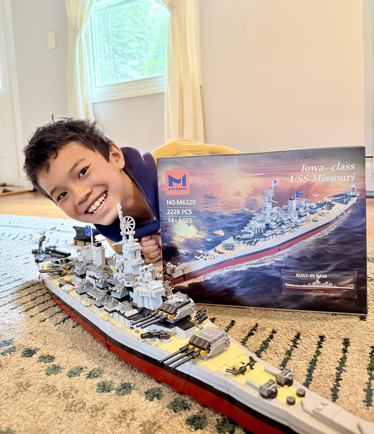 MISINI M6320 Military Series World War II Battleship Building Kit, 2228 Pieces USS Missouri Battleship customer photo 2