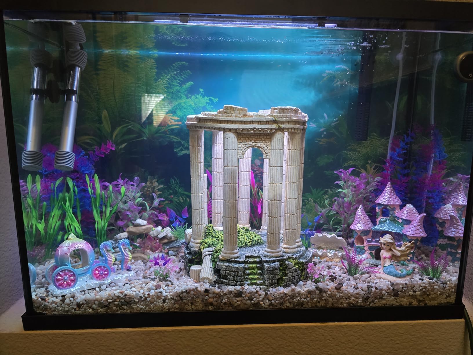 COMSUN 3 Pack Aquarium Background, 36x18 inch Polyester Cloth Fish Tank Background (Undersea Corals & Rock) customer photo 1